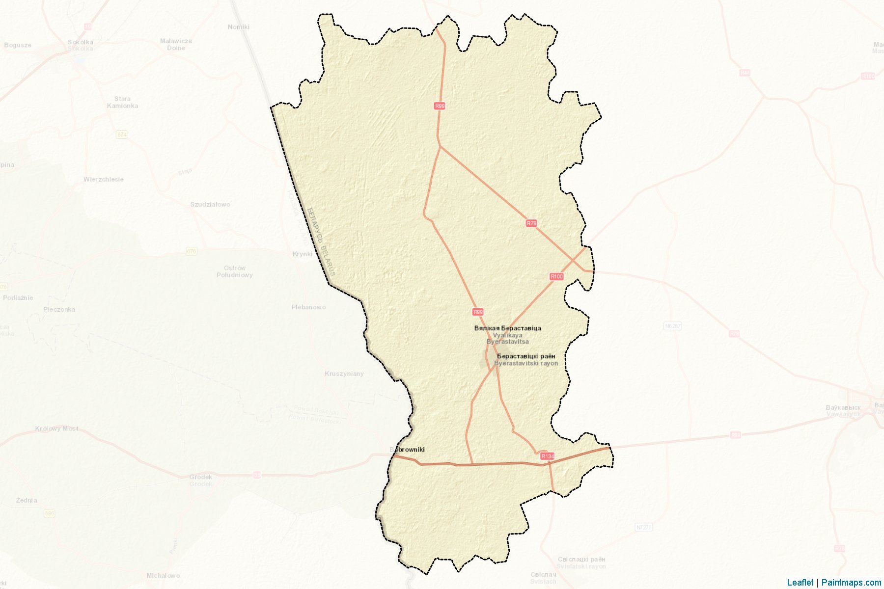 Byerastavitsa (Haradzyenskaya Voblasts') Map Cropping Samples-2