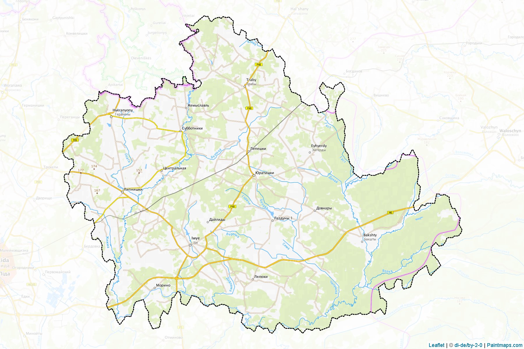 Iwye (Haradzyenskaya Voblasts') Map Cropping Samples-1