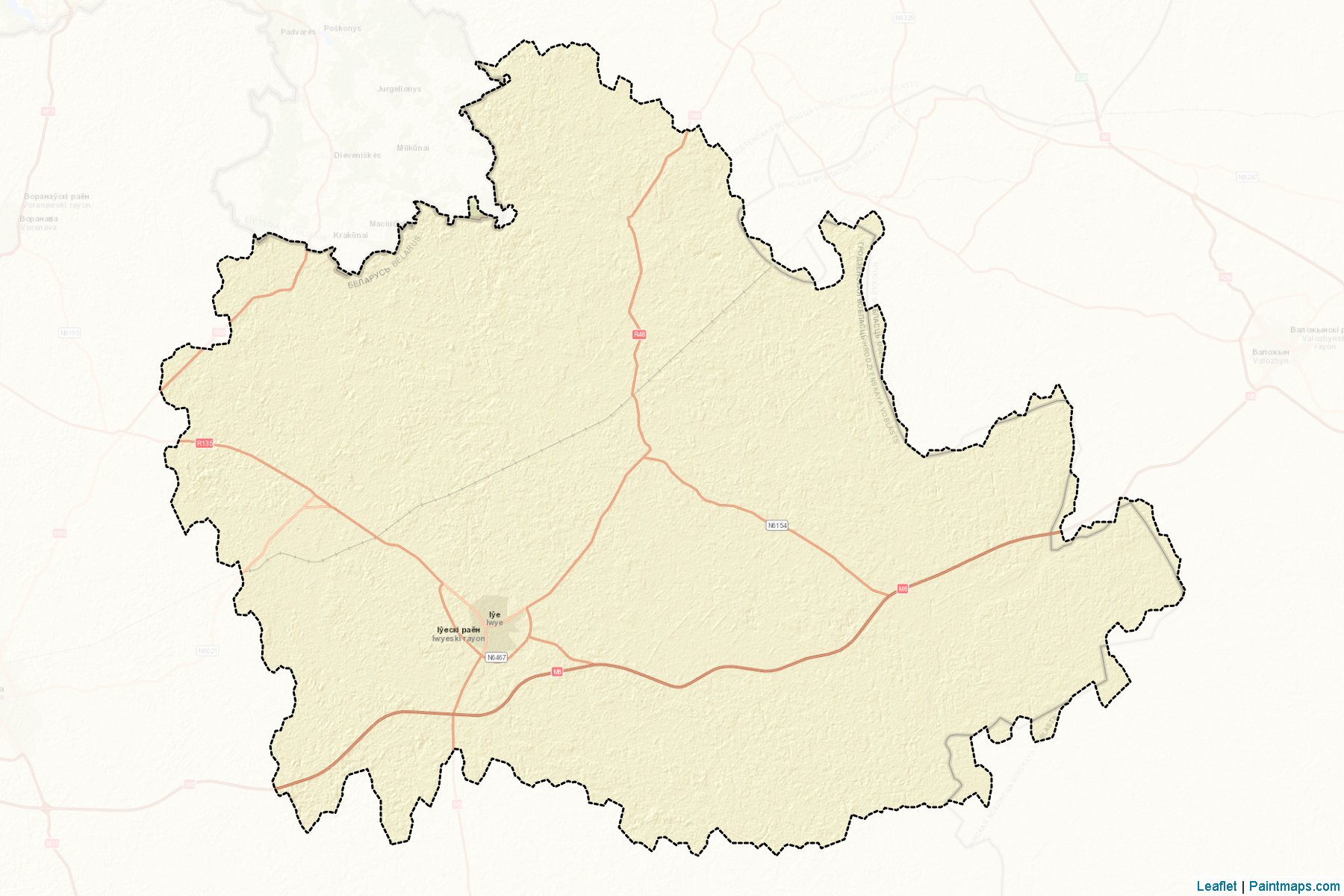 Iwye (Haradzyenskaya Voblasts') Map Cropping Samples-2