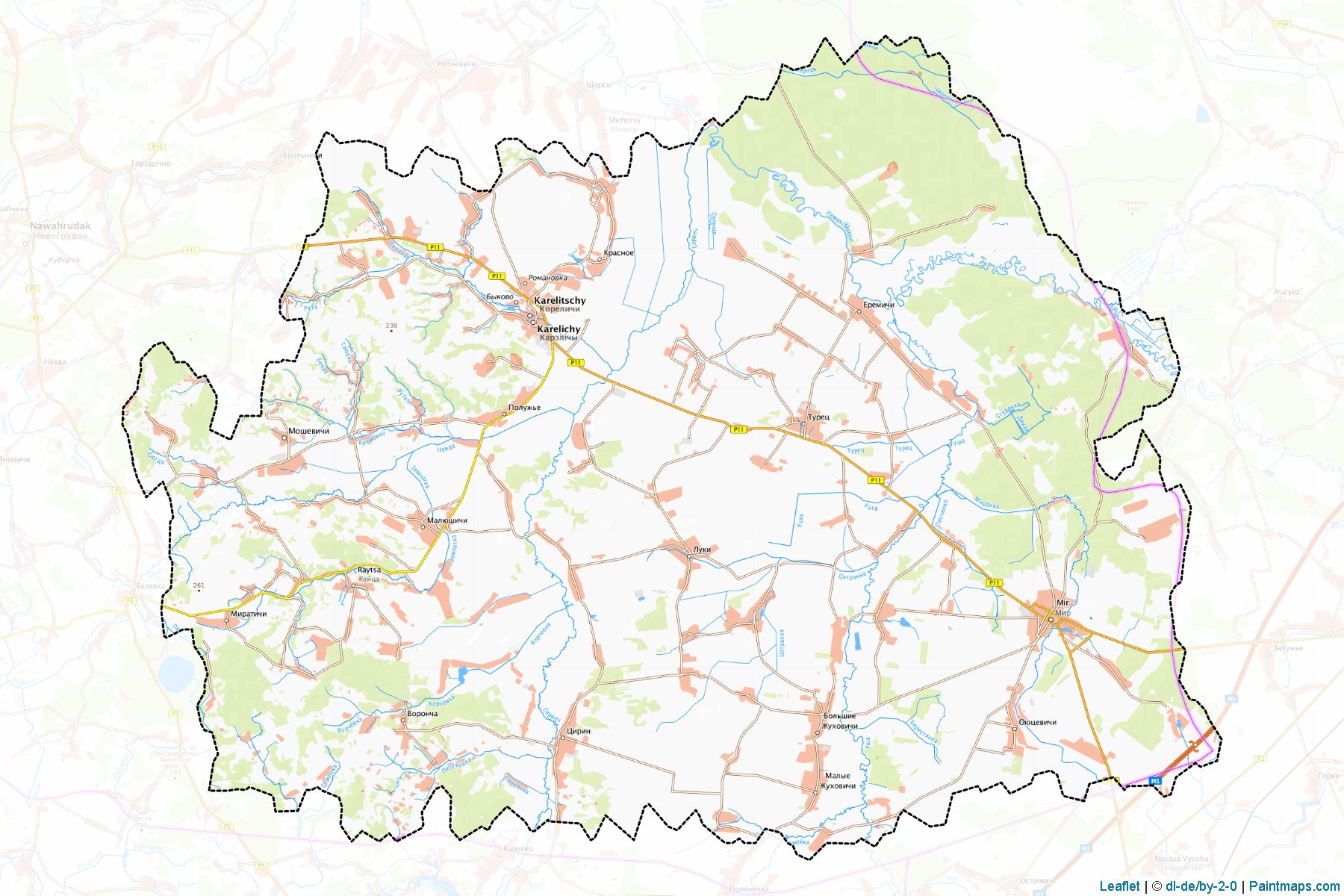 Karelichy (Haradzyenskaya Voblasts') Map Cropping Samples-1