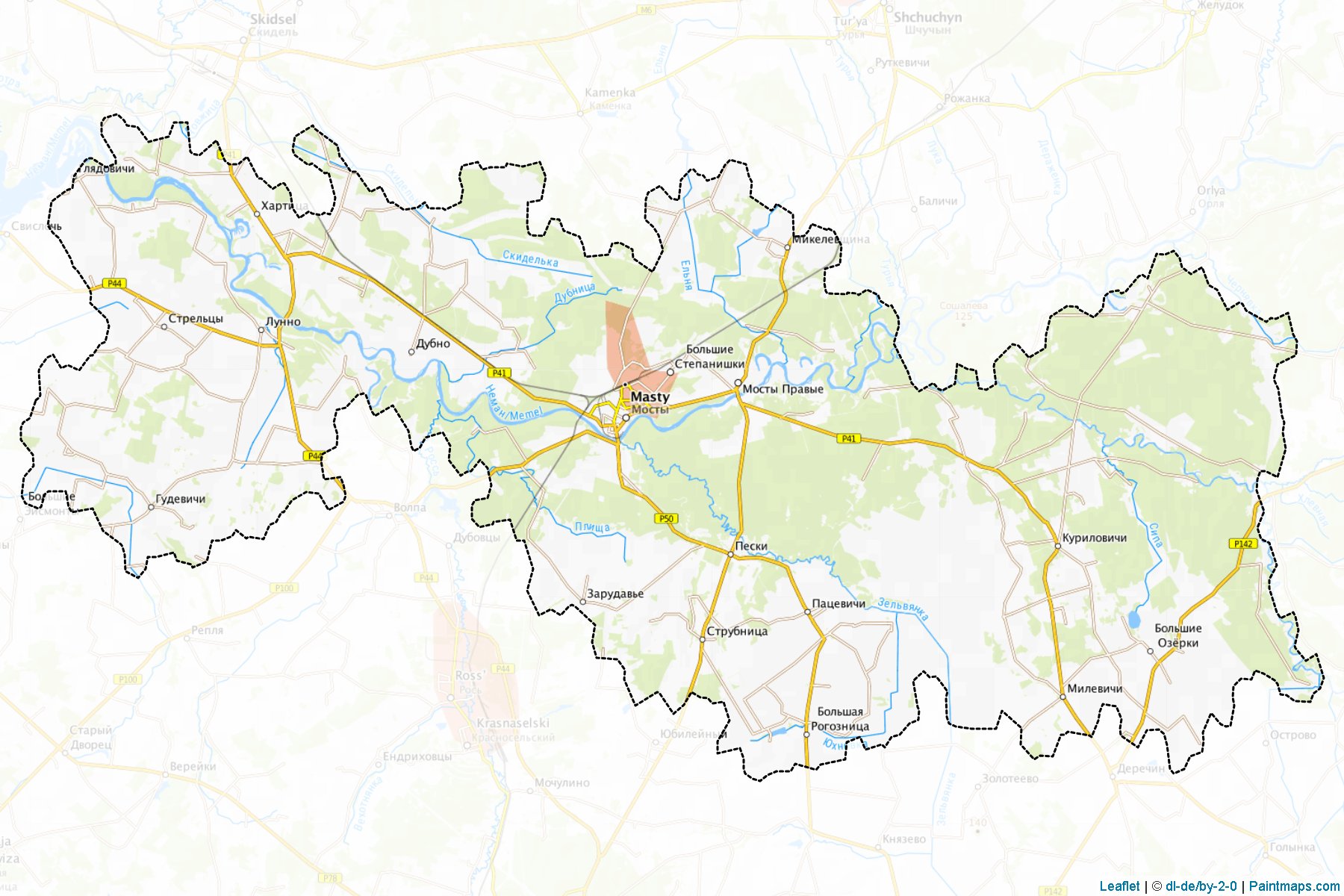 Masty (Hrodna Voblastı) Haritası Örnekleri-1