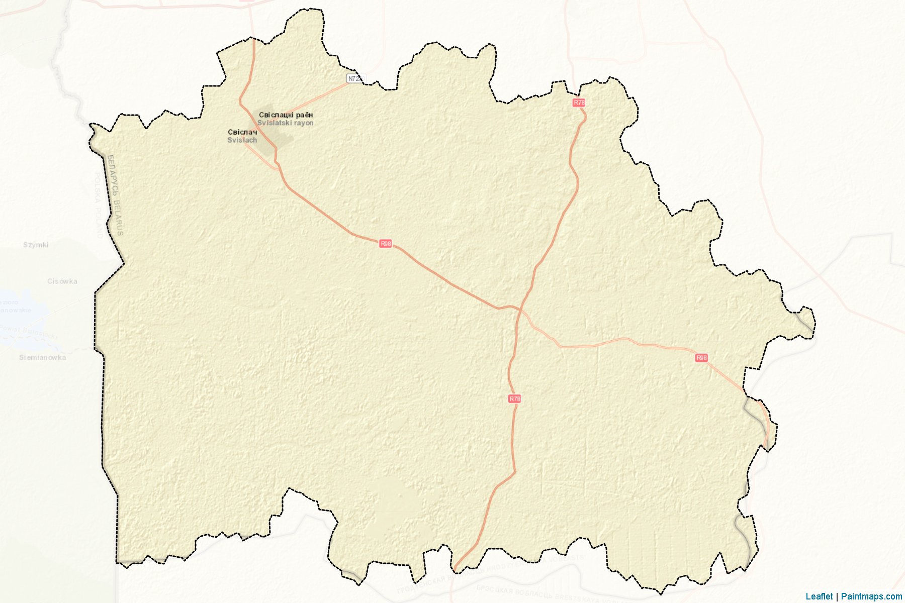 Muestras de recorte de mapas S'vislach (Grodno)-2