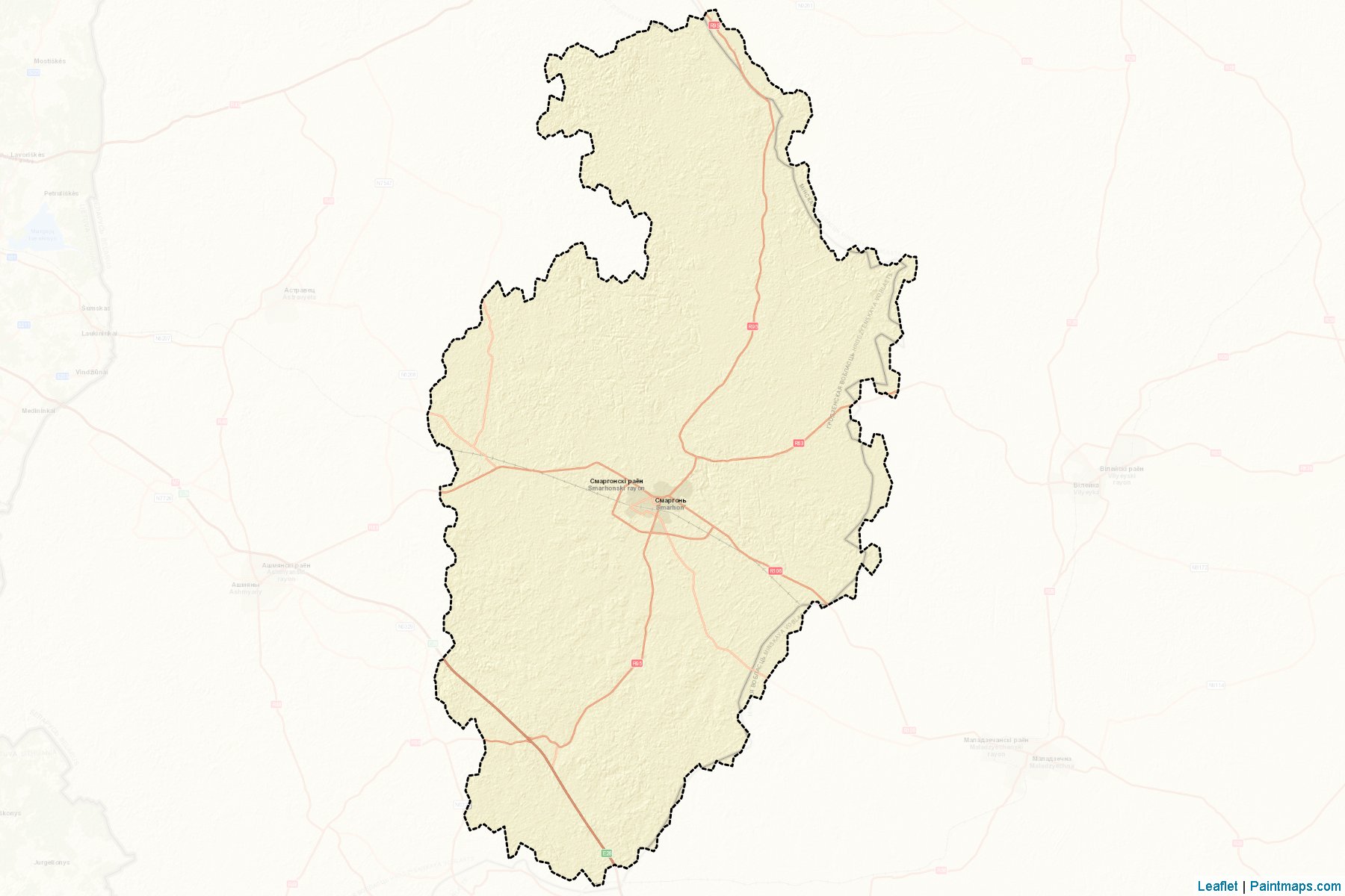 Smarhon' (Haradzyenskaya Voblasts') Map Cropping Samples-2