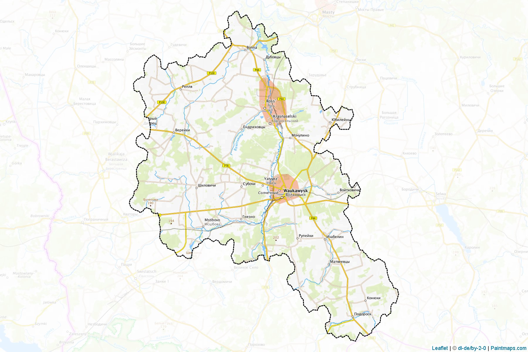 Muestras de recorte de mapas Vawkavysk (Grodno)-1