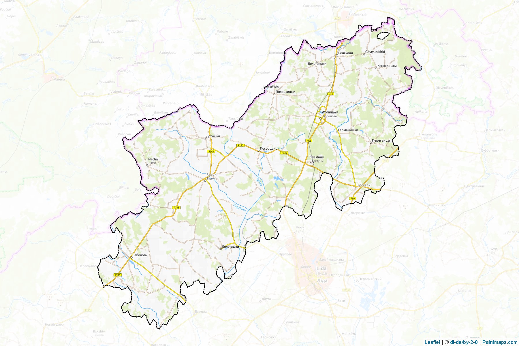 Voranava (Haradzyenskaya Voblasts') Map Cropping Samples-1