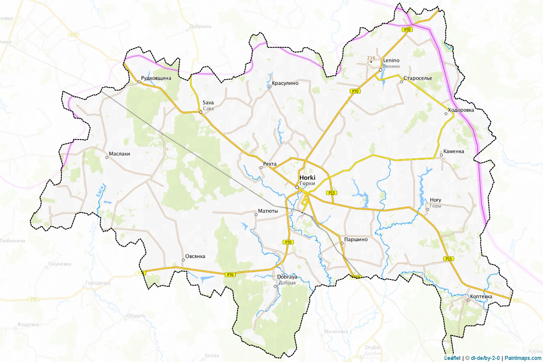 Muestras de recorte de mapas Horki (Mogilev)-1