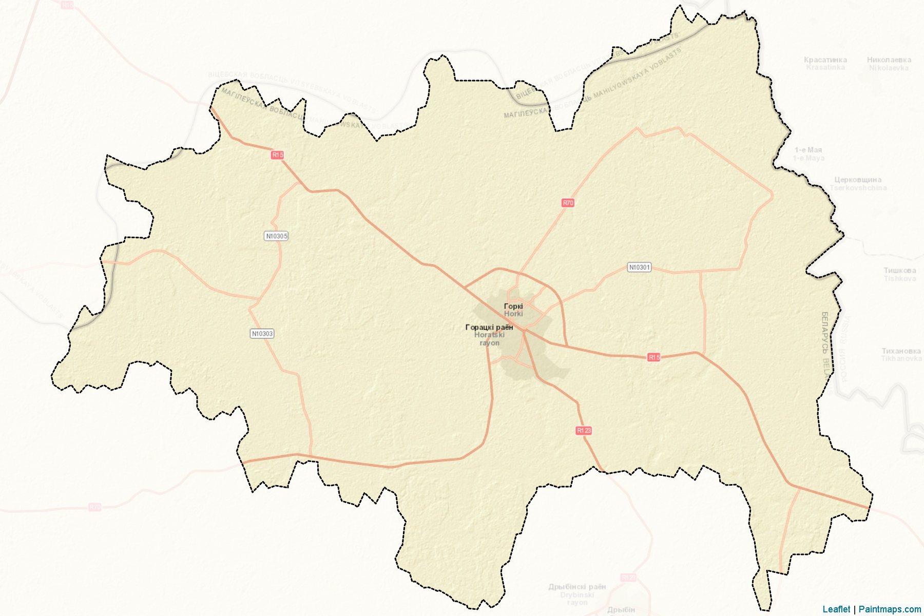 Muestras de recorte de mapas Horki (Mogilev)-2