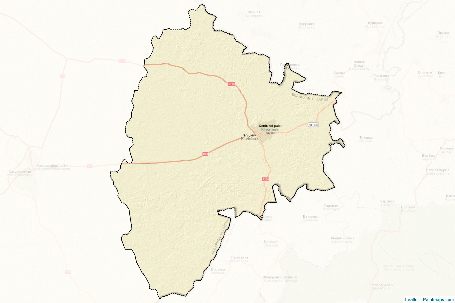 Khotsimsk (Mahilyowskaya Voblasts') Map Cropping Samples-2