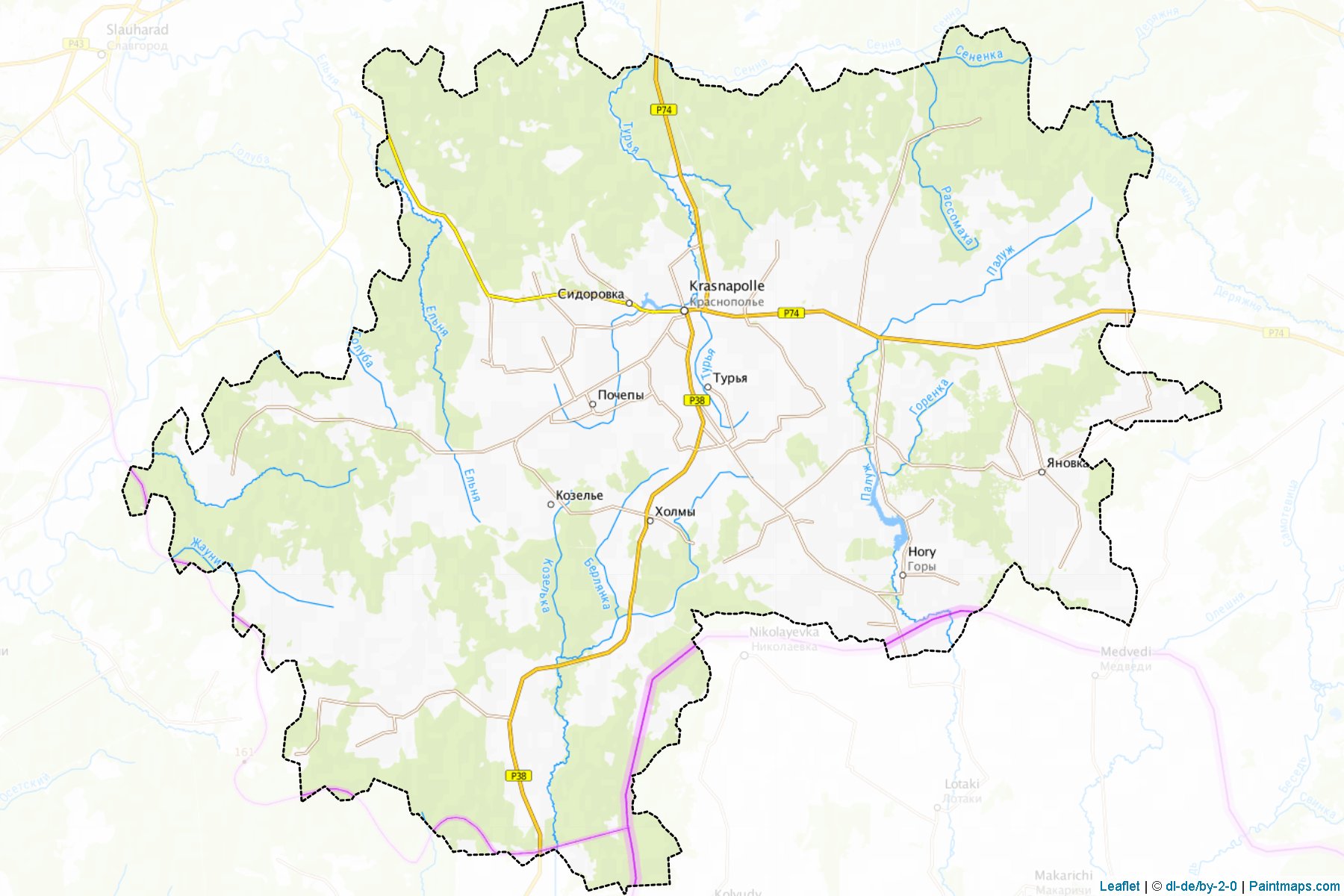 Krasnapol'lye (Mahilyowskaya Voblasts') Map Cropping Samples-1