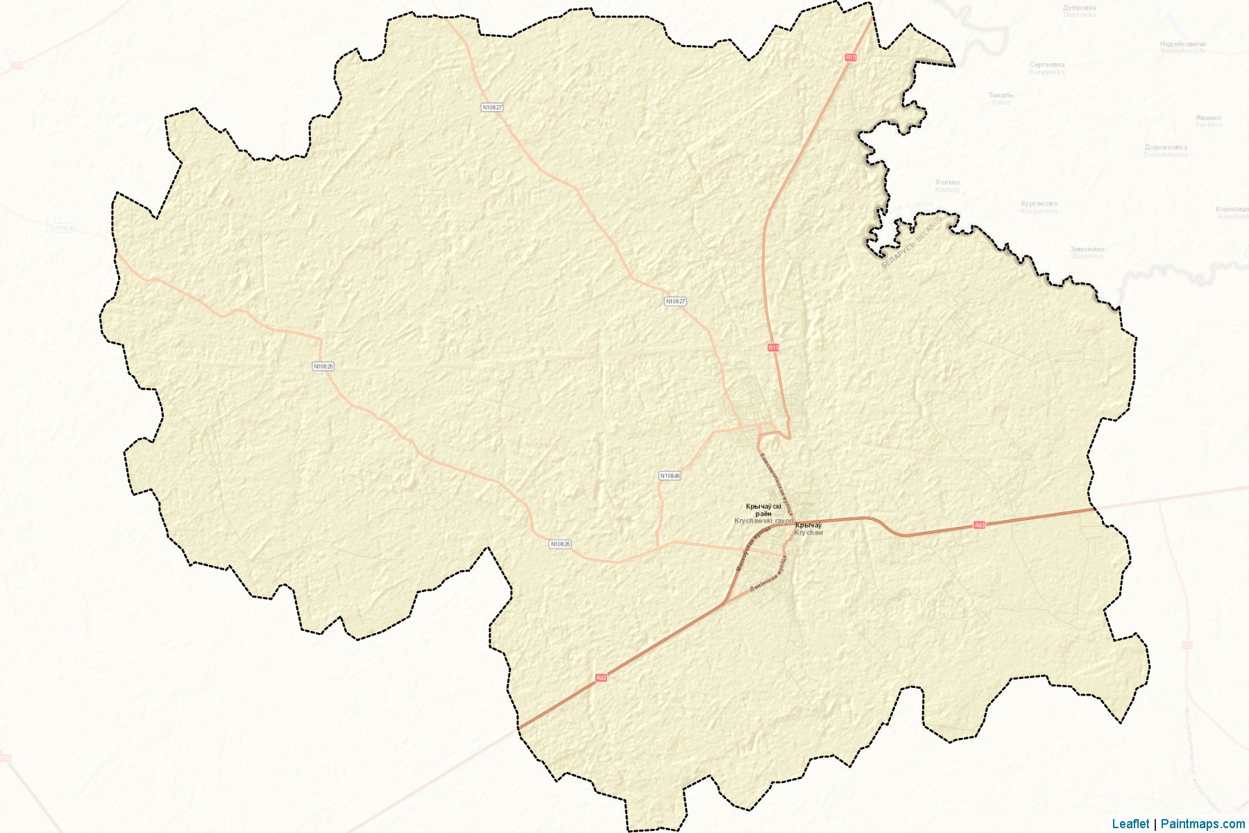 Krychaw (Mahilyowskaya Voblasts') Map Cropping Samples-2