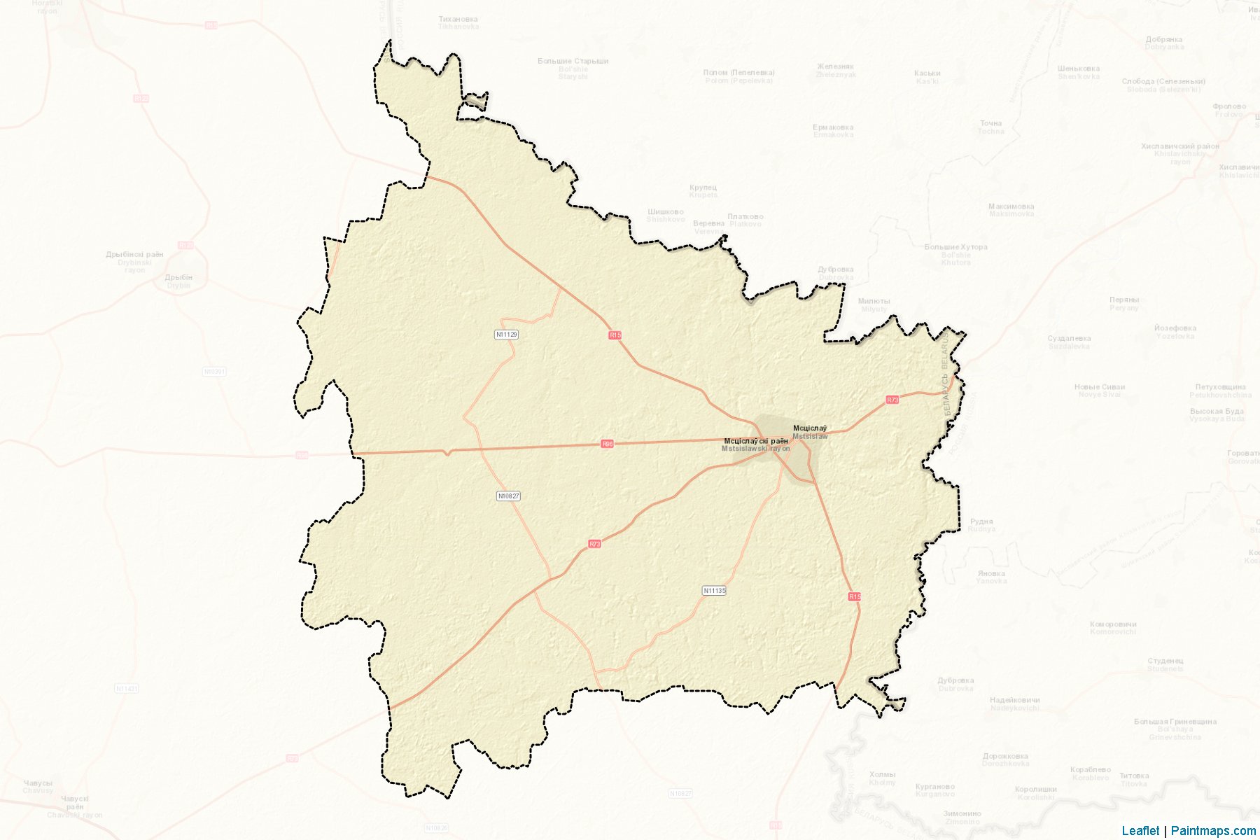 Muestras de recorte de mapas Ms'tsislaw (Mogilev)-2