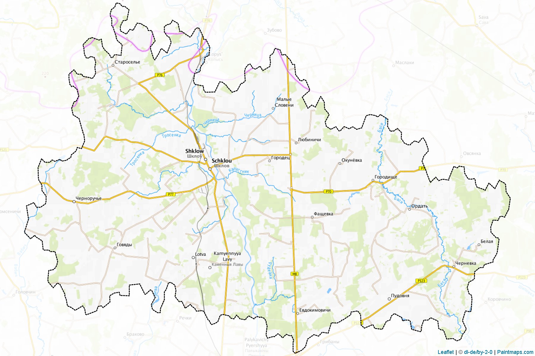 Muestras de recorte de mapas Shklow (Mogilev)-1