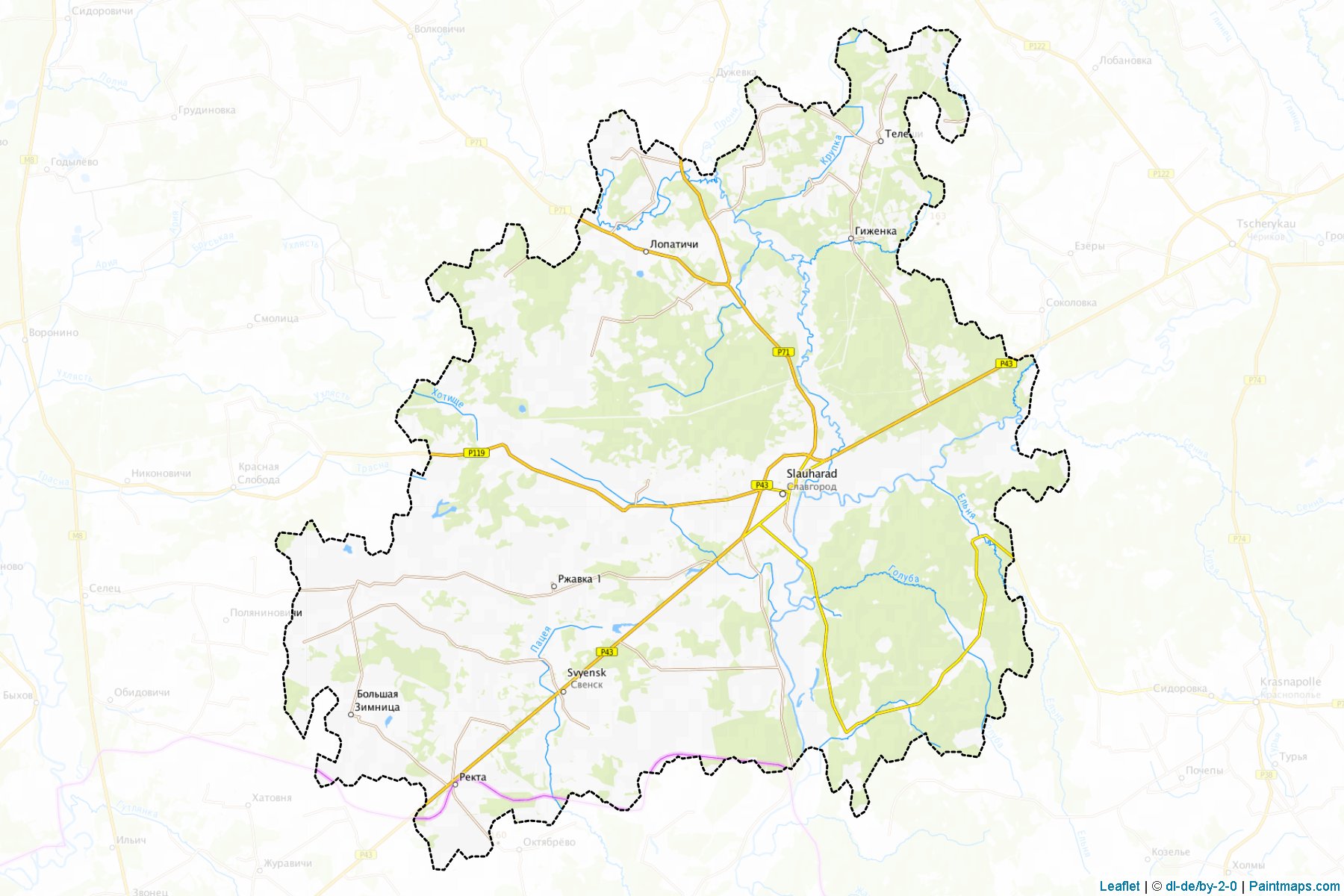 Muestras de recorte de mapas Slawharad (Mogilev)-1