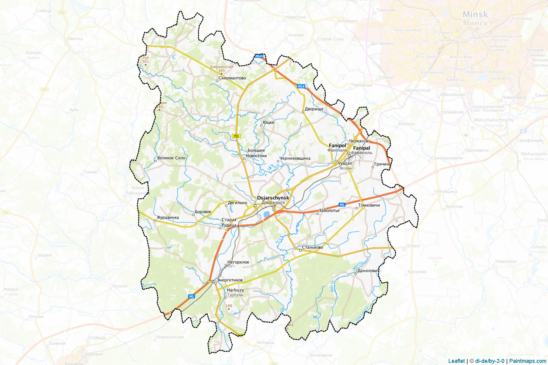 Dzyarzhynsk (Minskaya Voblasts') Map Cropping Samples-1