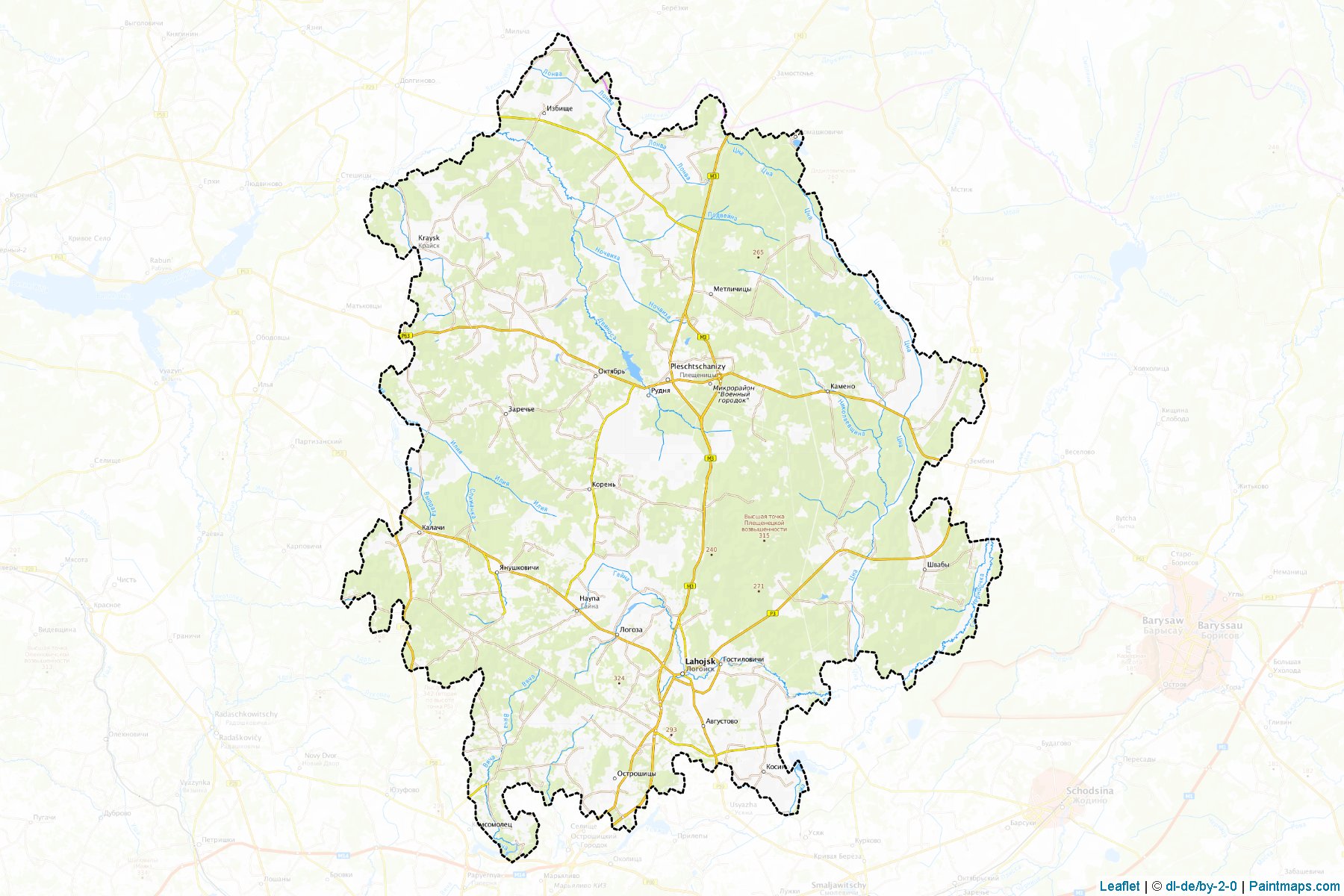 Lahoysk (Minskaya Voblasts') Map Cropping Samples-1