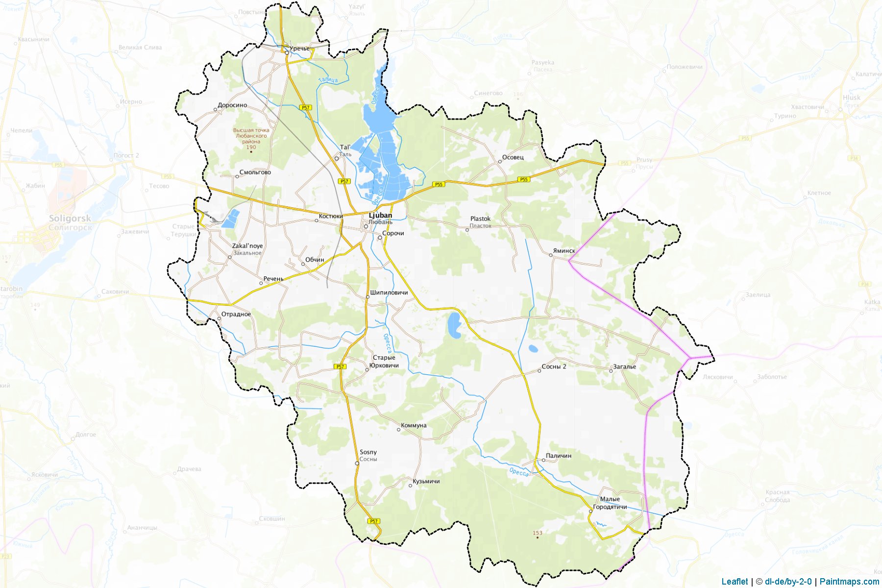 Muestras de recorte de mapas Lyuban' (Minsk)-1