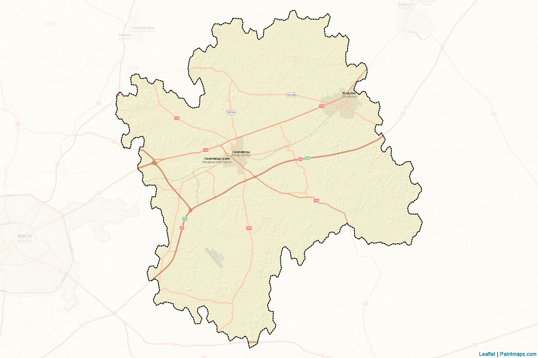 Muestras de recorte de mapas Smalyavichy (Minsk)-2