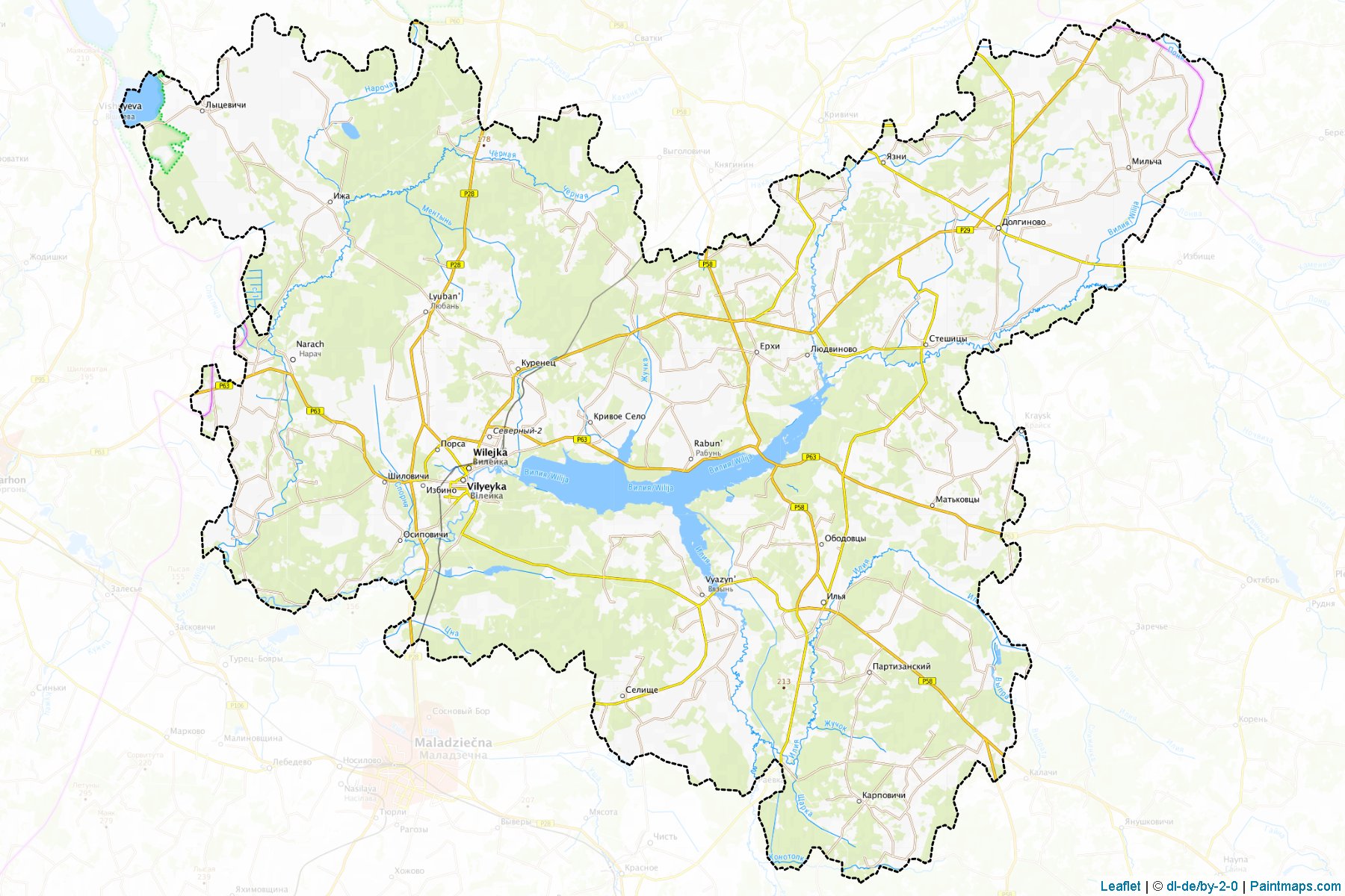 Muestras de recorte de mapas Vyalyeyka (Minsk)-1