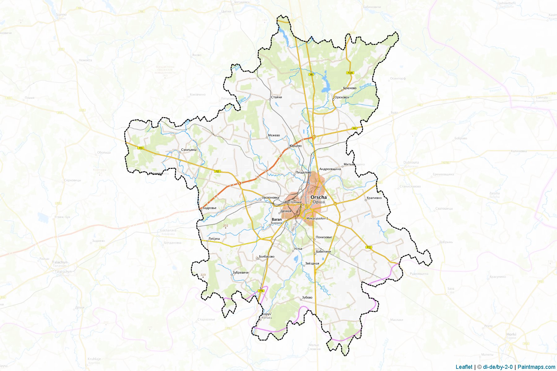 Arsha (Vitsyebskaya Voblasts') Map Cropping Samples-1