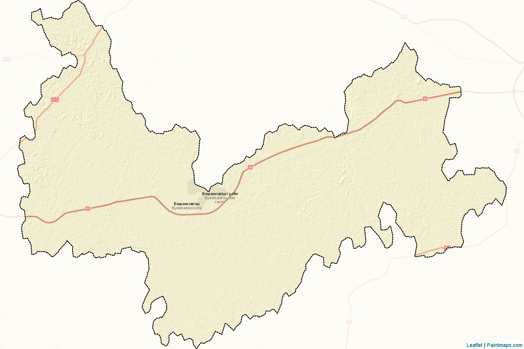 Muestras de recorte de mapas Byeshankovichy (Vitebsk)-2