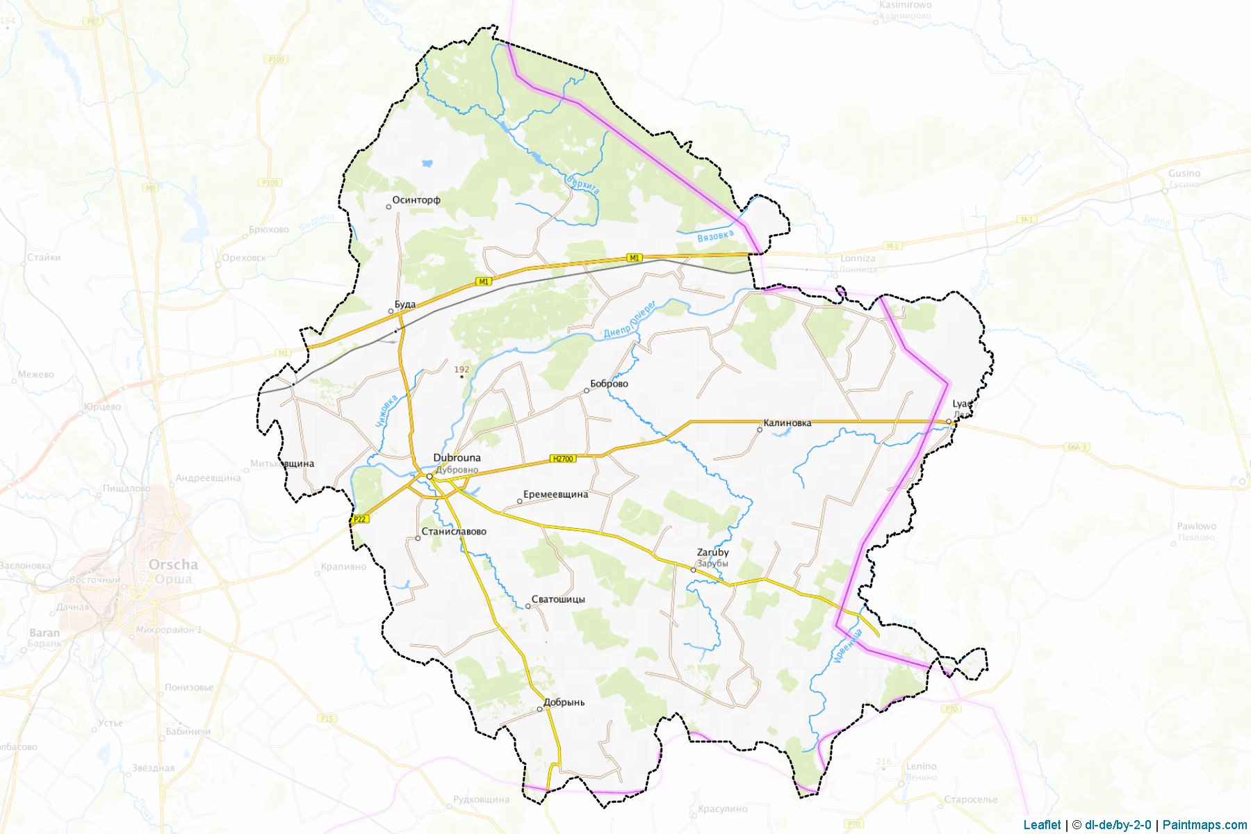 Dubrowna (Vitsyebskaya Voblasts') Map Cropping Samples-1