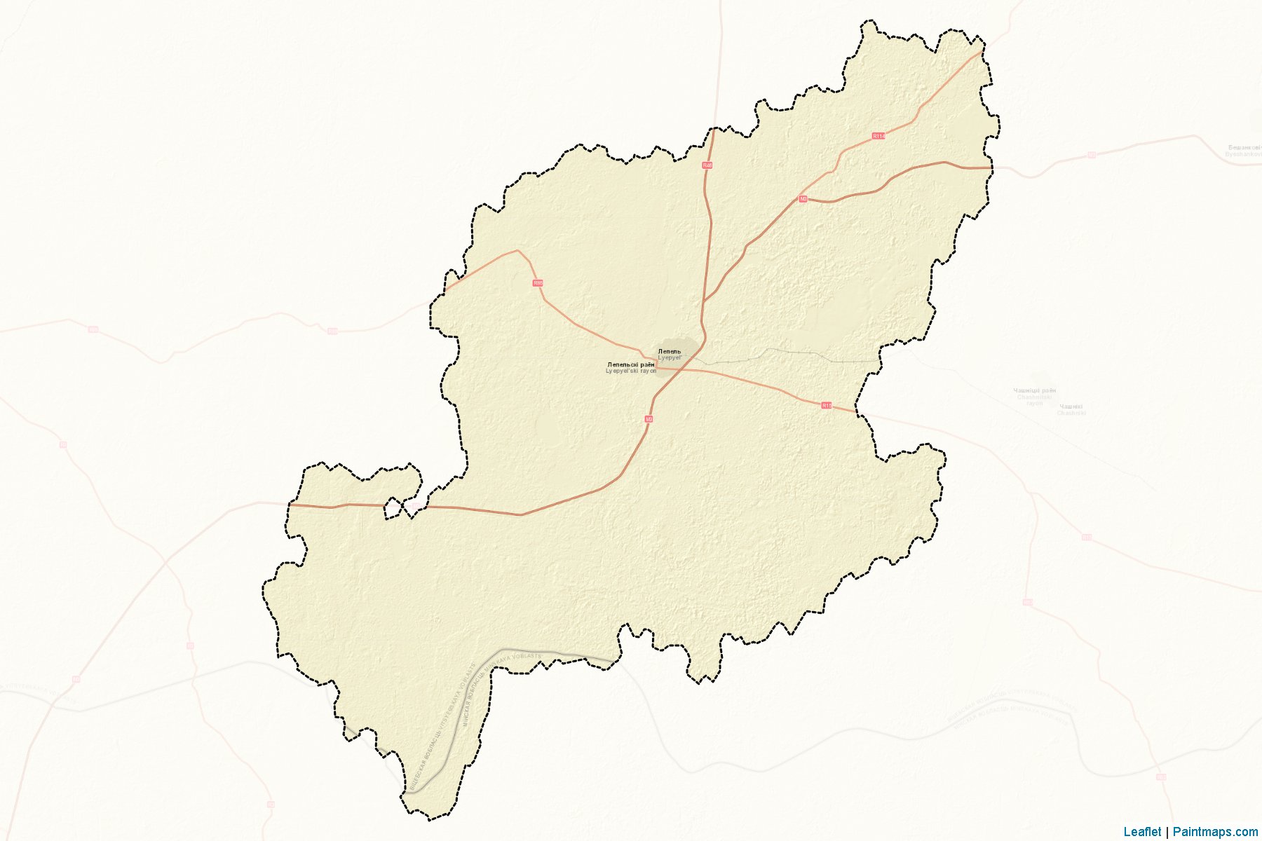 Muestras de recorte de mapas Lyepyel (Vitebsk)-2