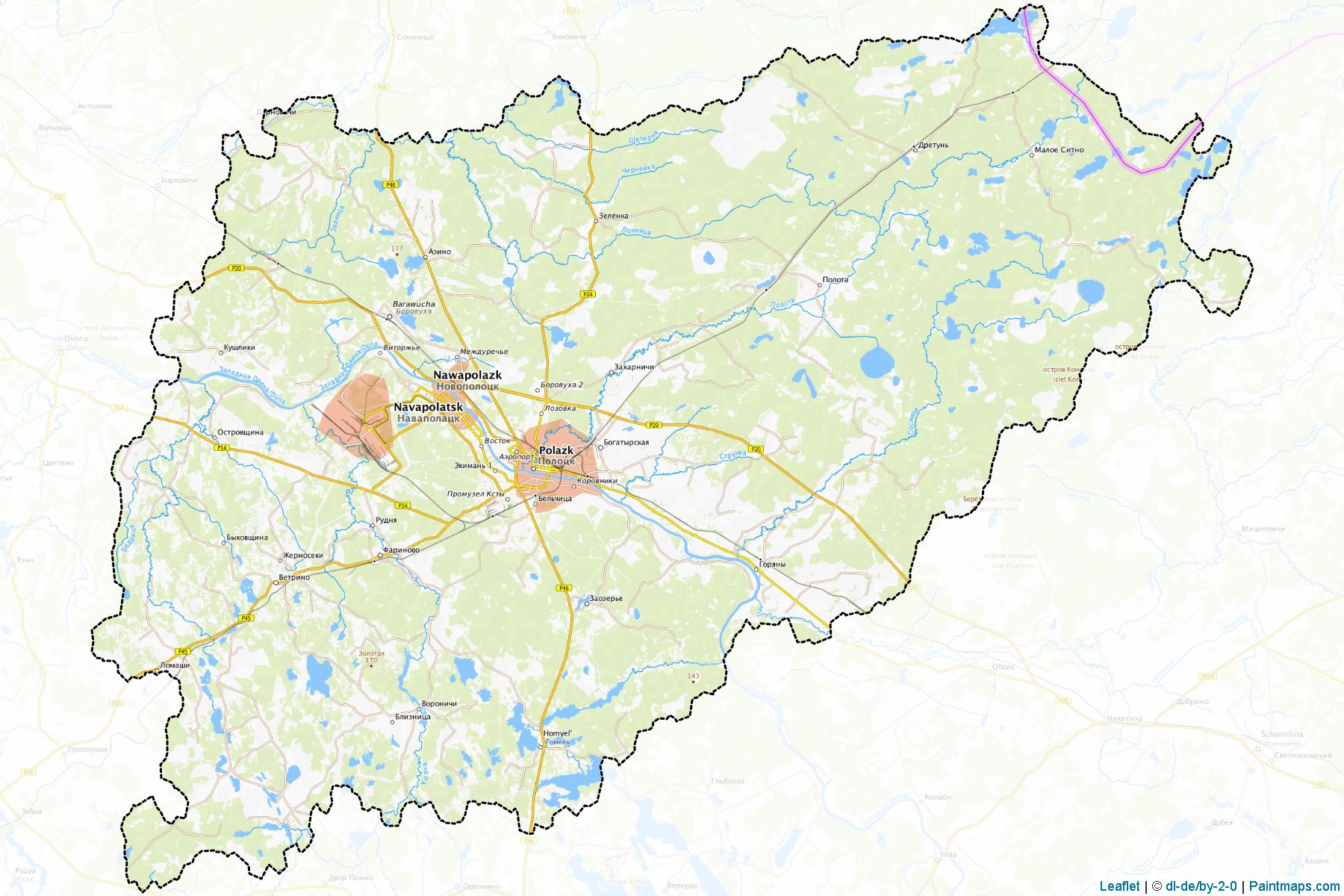 Muestras de recorte de mapas Polatsak (Vitebsk)-1