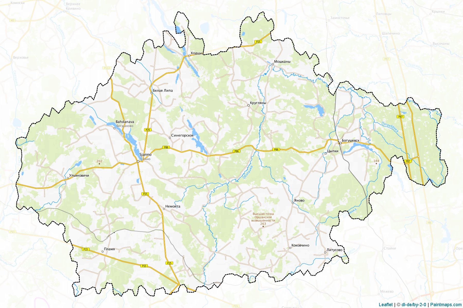 Syanno (Vitsyebskaya Voblasts') Map Cropping Samples-1