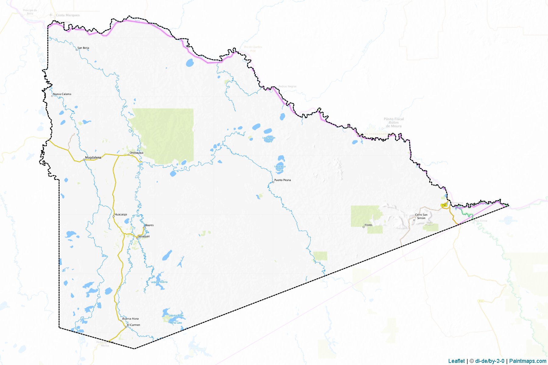 Muestras de recorte de mapas Itenez (El Beni)-1