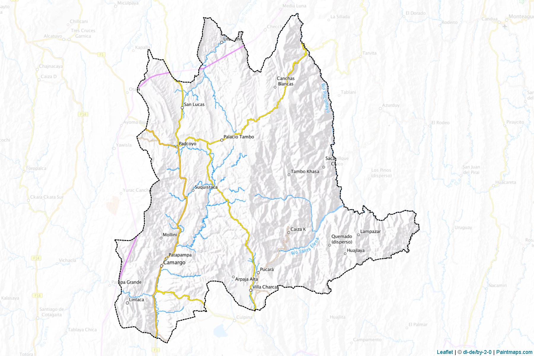 Muestras de recorte de mapas Nor Cinti (Chuquisaca)-1