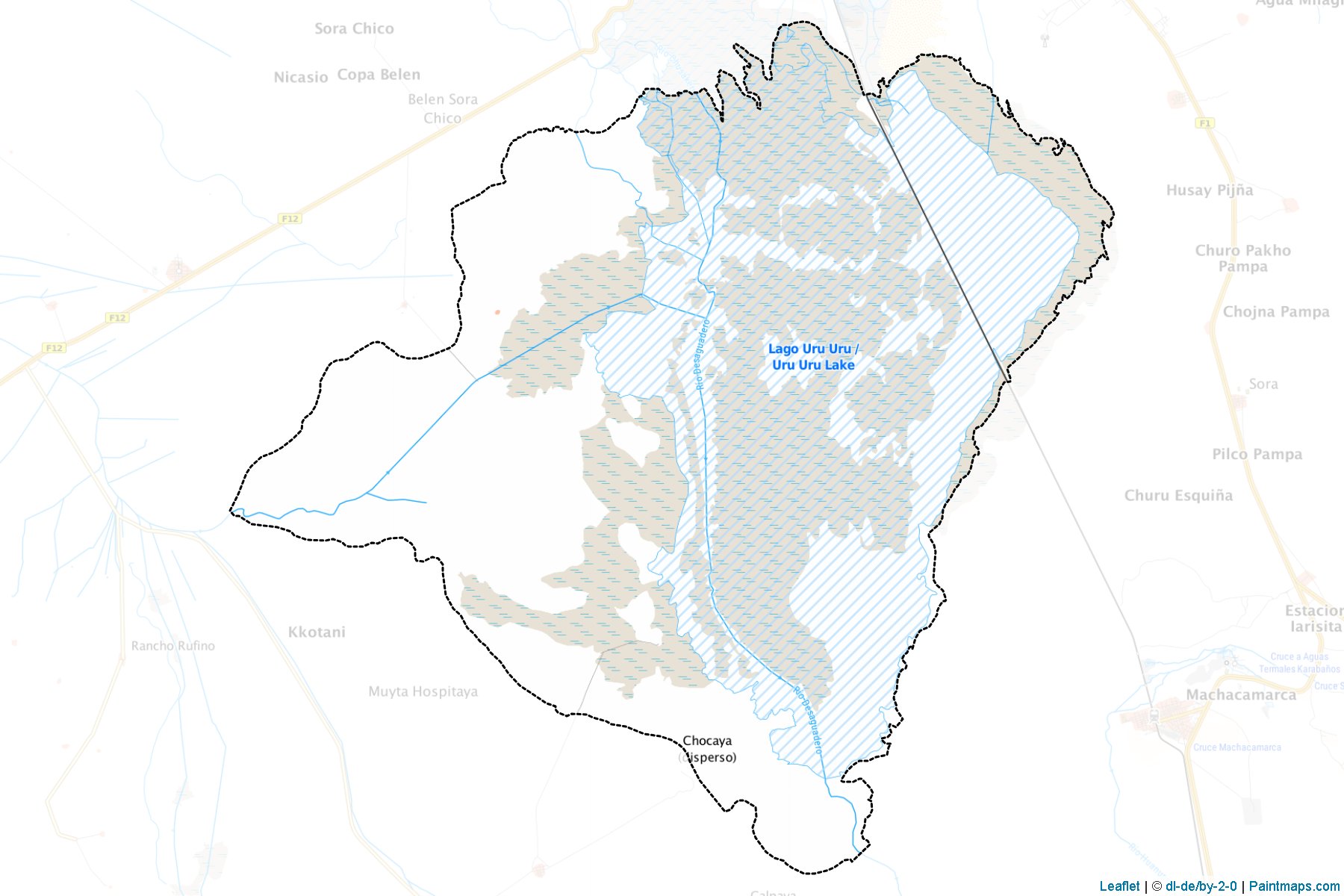 Lago Uru Uru (Oruro) Map Cropping Samples-1