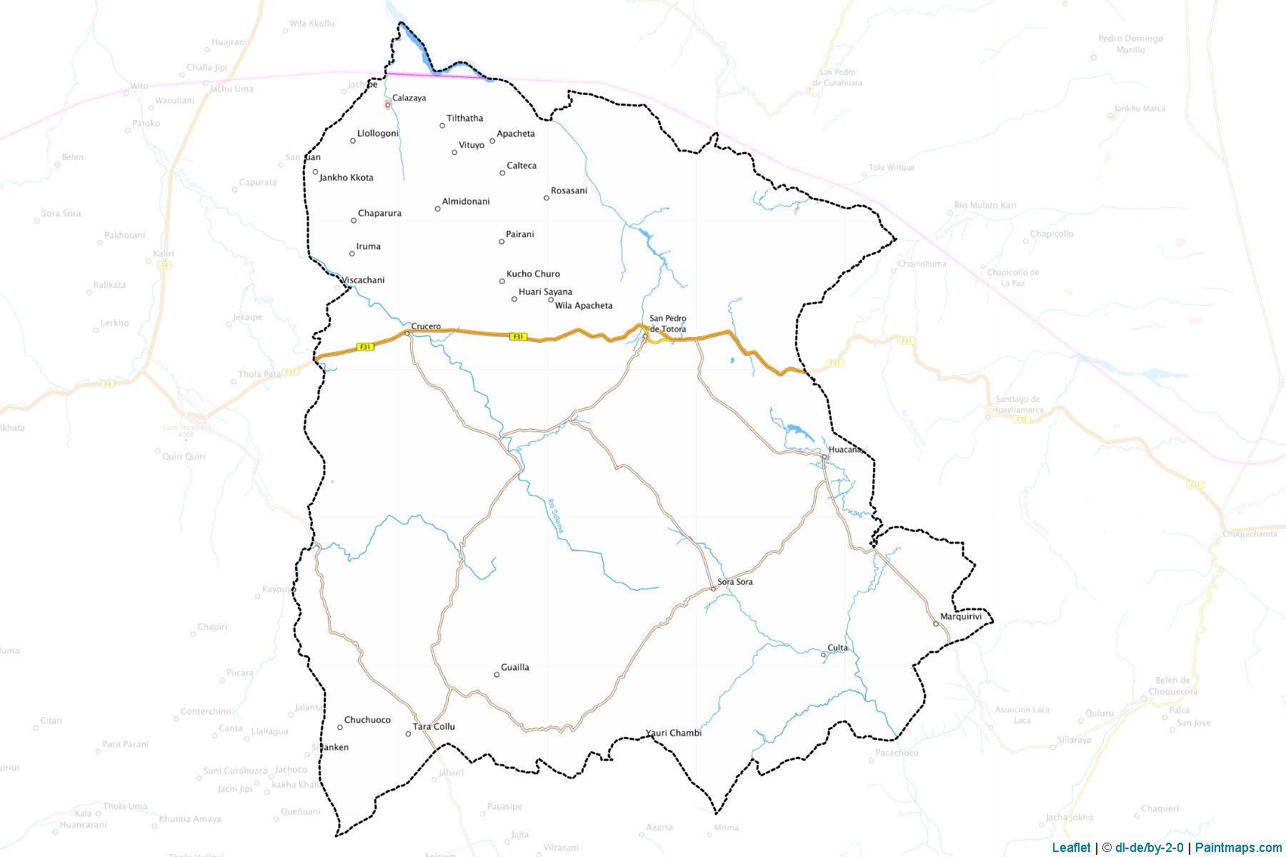 Muestras de recorte de mapas San Pedro De Totora (Oruro)-1