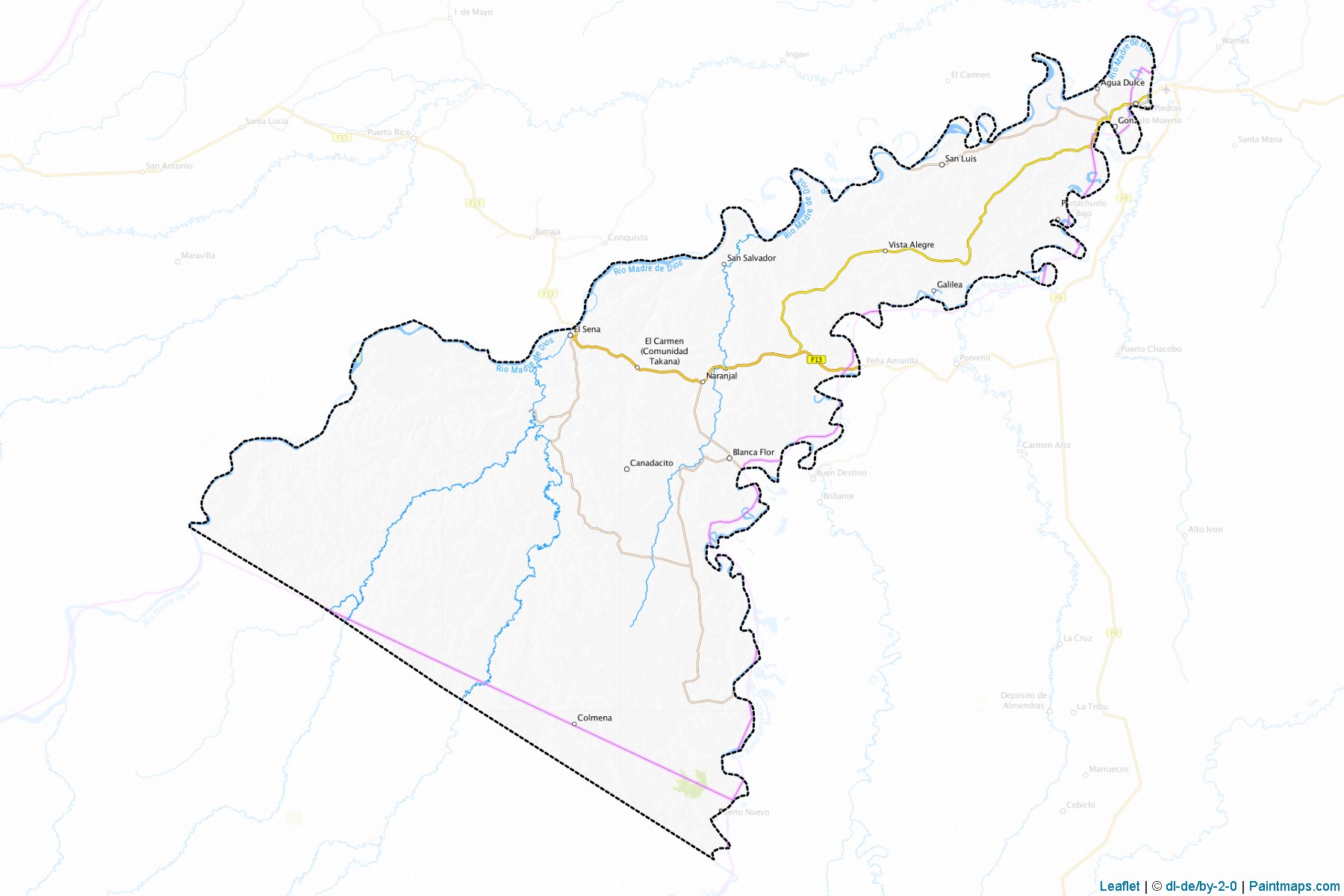 Muestras de recorte de mapas Madre De Dios (Pando)-1