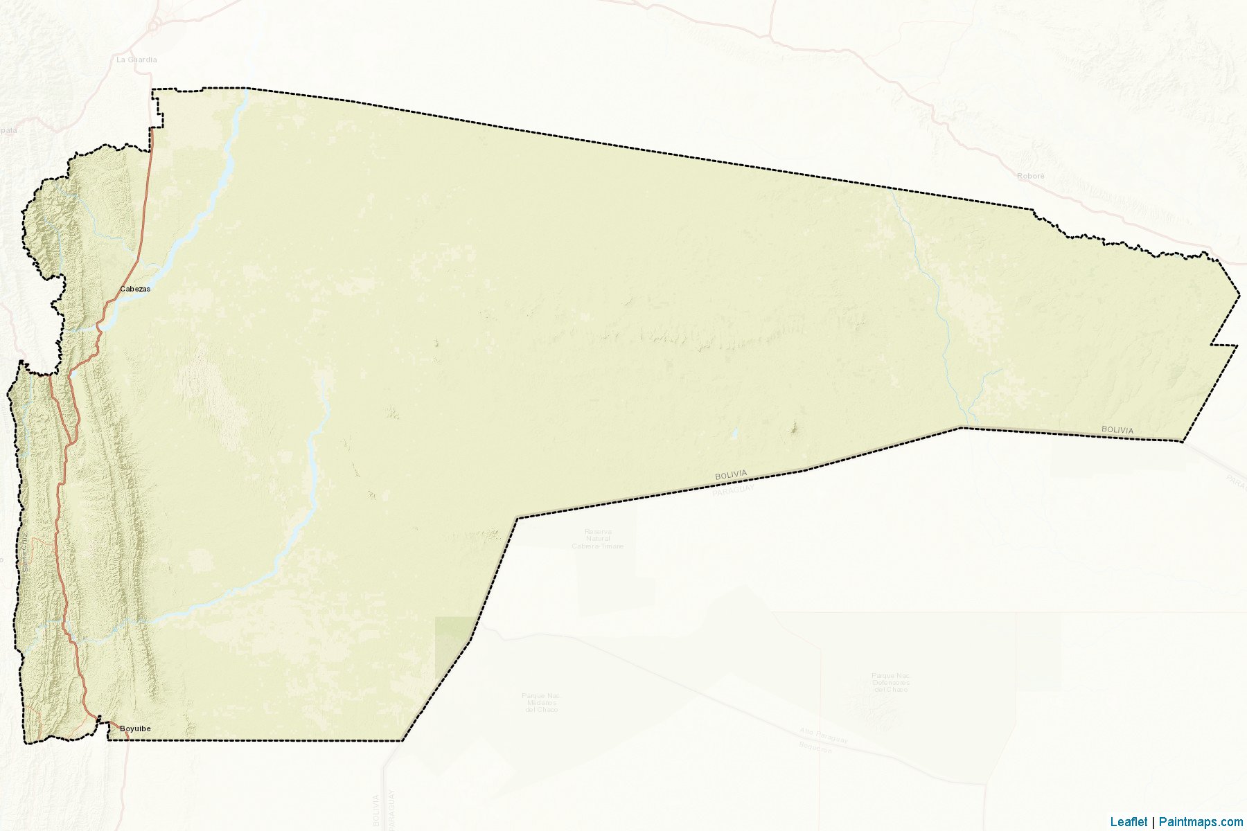 Muestras de recorte de mapas Cordillera (Santa Cruz)-2