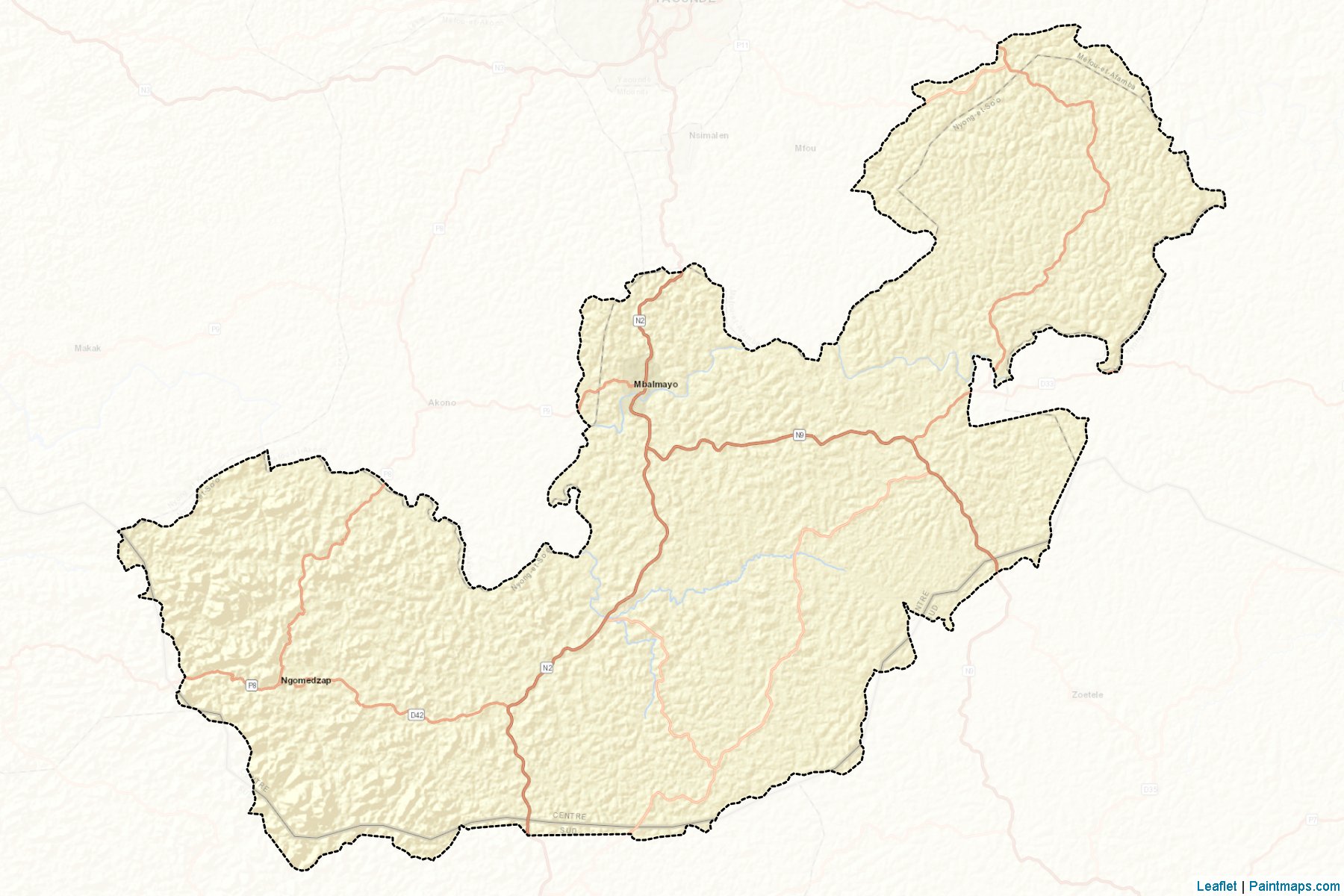 Muestras de recorte de mapas Nyong et Soo (Centre)-2