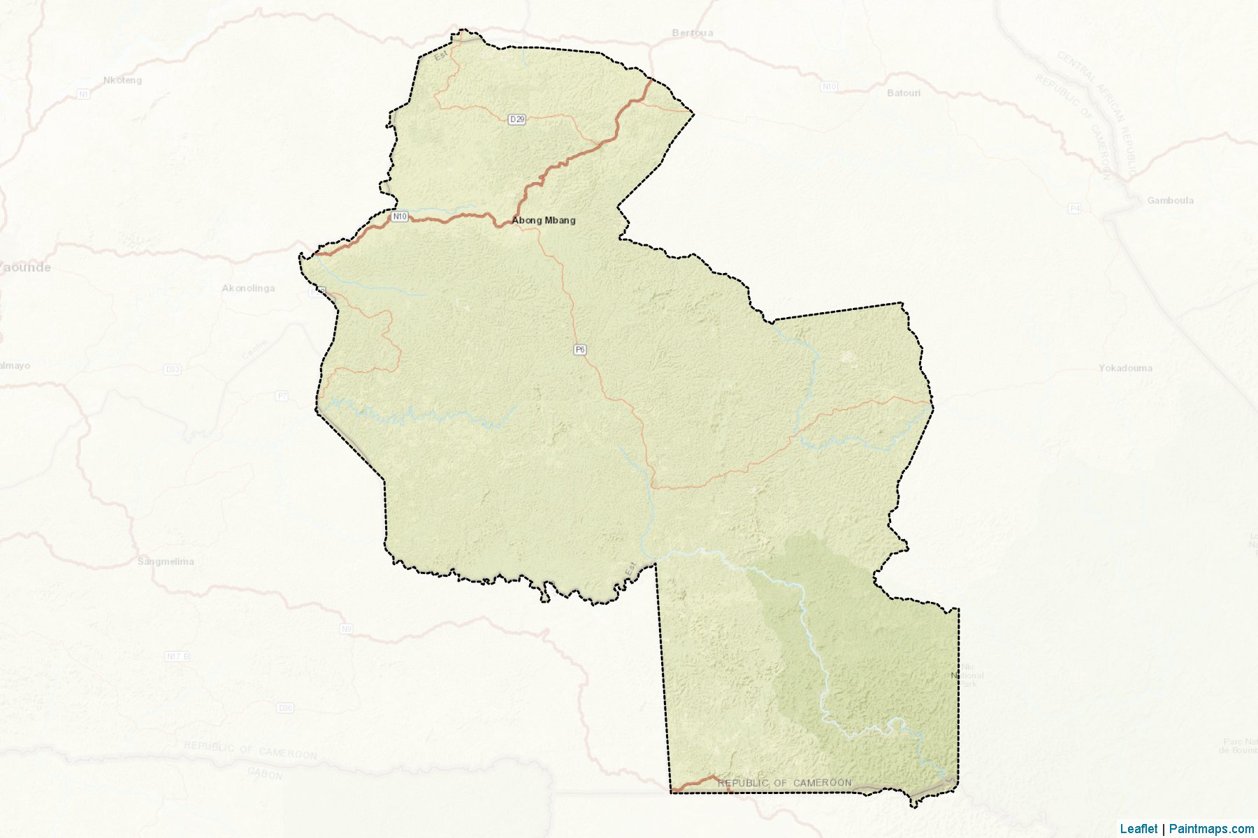 Muestras de recorte de mapas Haut Nyong (Est)-2