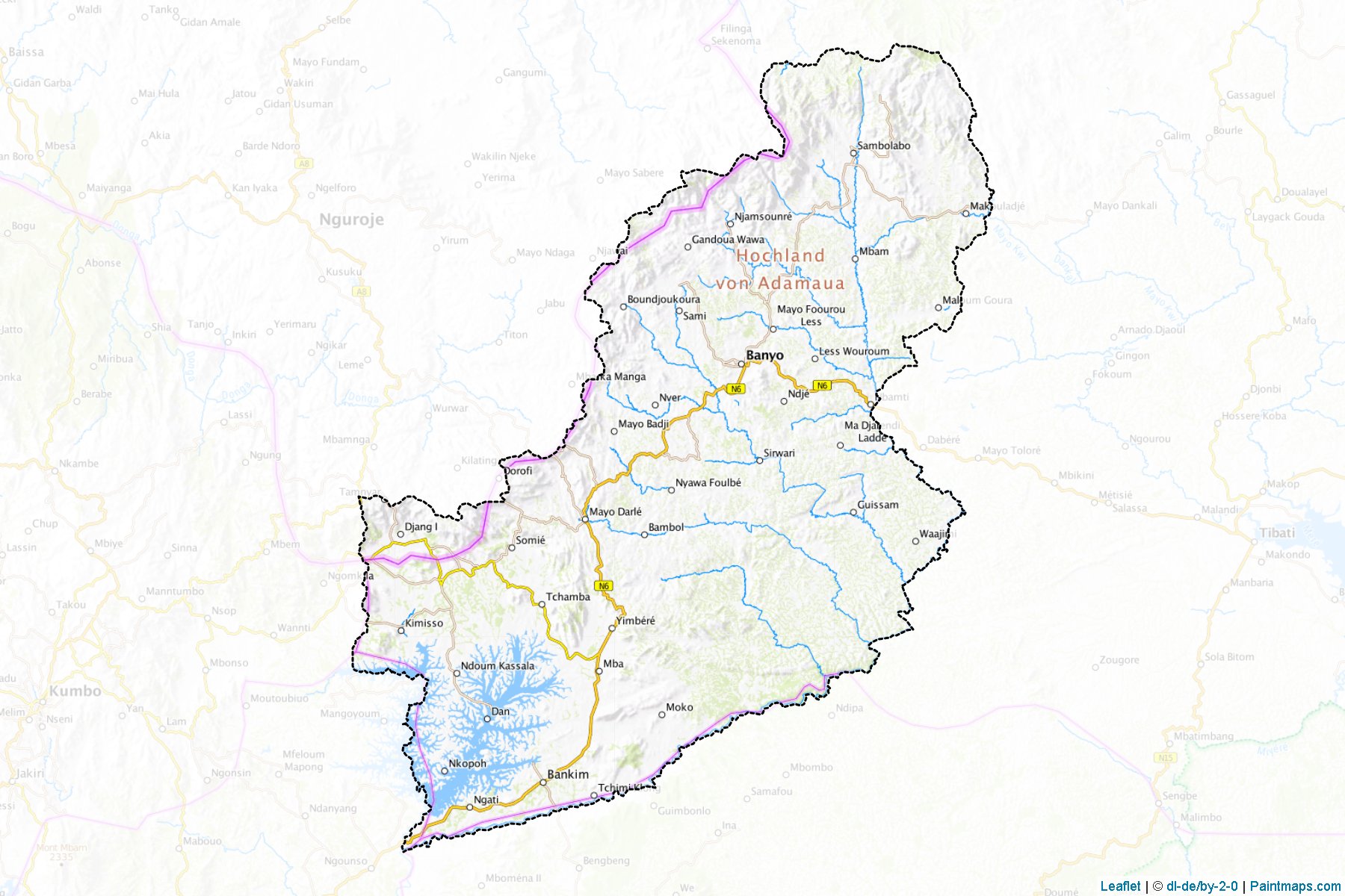 Muestras de recorte de mapas Mayo Banyo (Adamaoua)-1