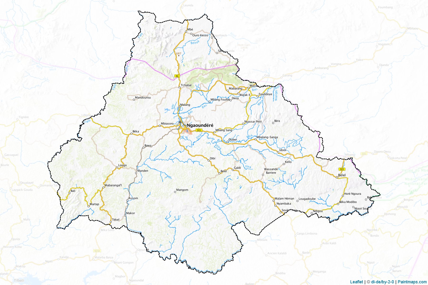 Muestras de recorte de mapas Vina (Adamaoua)-1