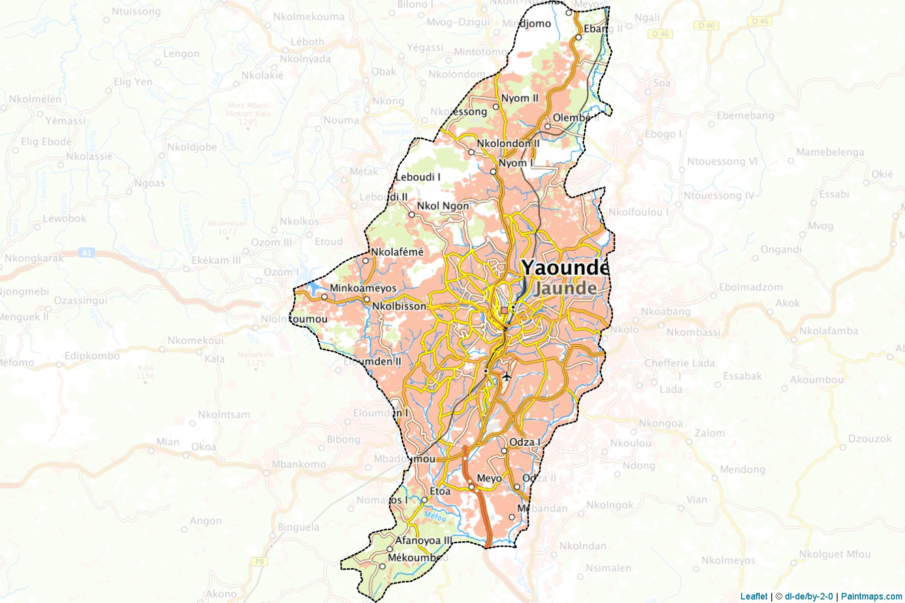 Muestras de recorte de mapas Mfoundi (Centre)-1