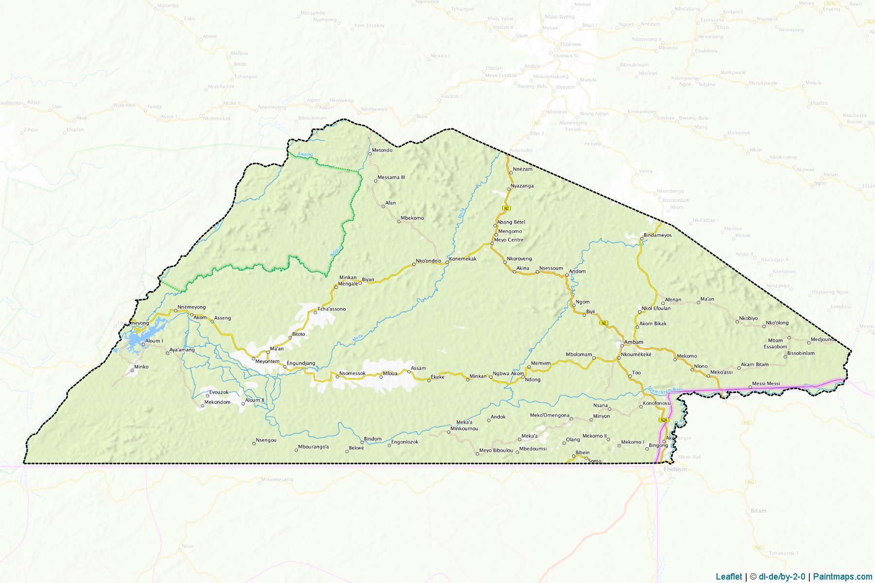 Muestras de recorte de mapas Vallee du Ntem (Sud)-1