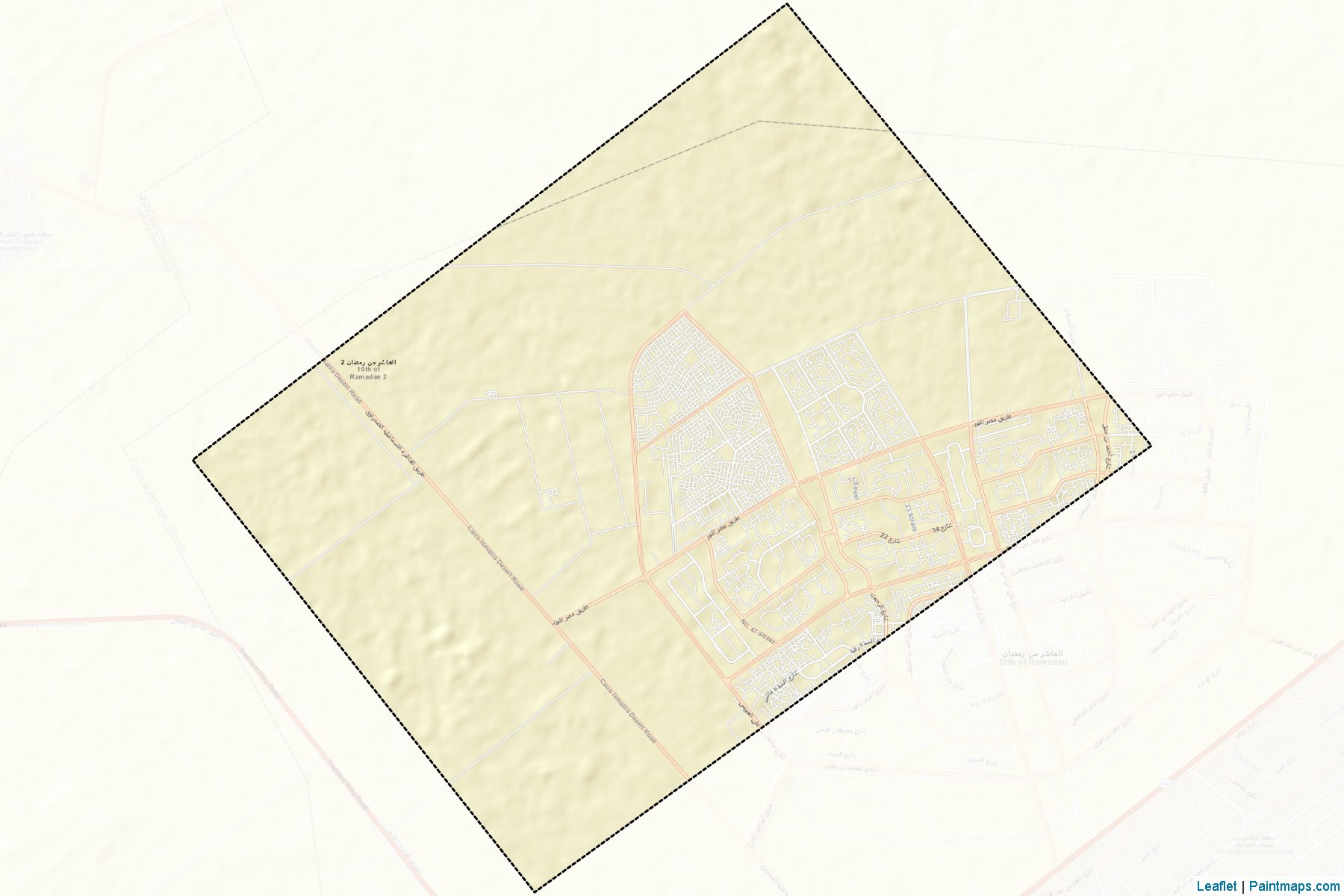 Muestras de recorte de mapas 10th Ramadan City (Ash Sharqiyah)-2