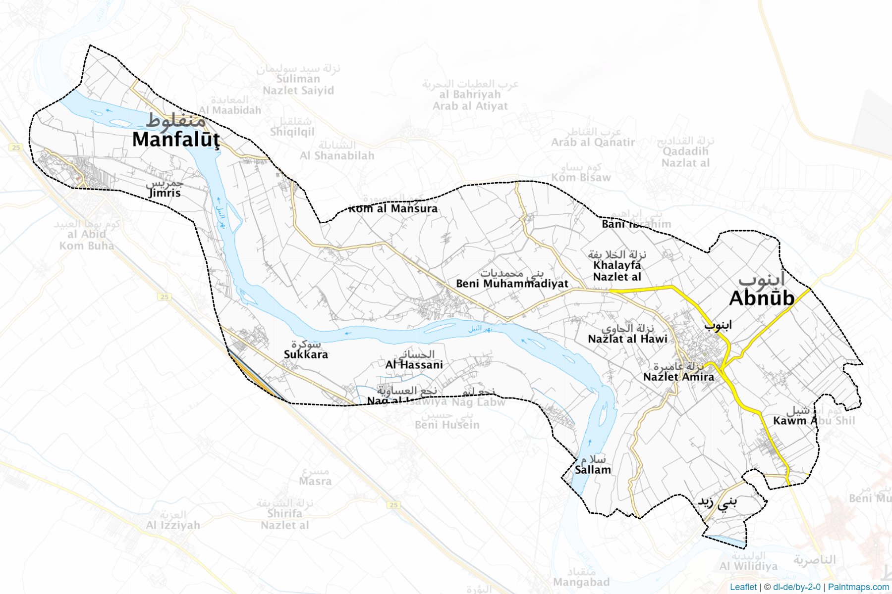 Muestras de recorte de mapas Abnoob (Asyut)-1