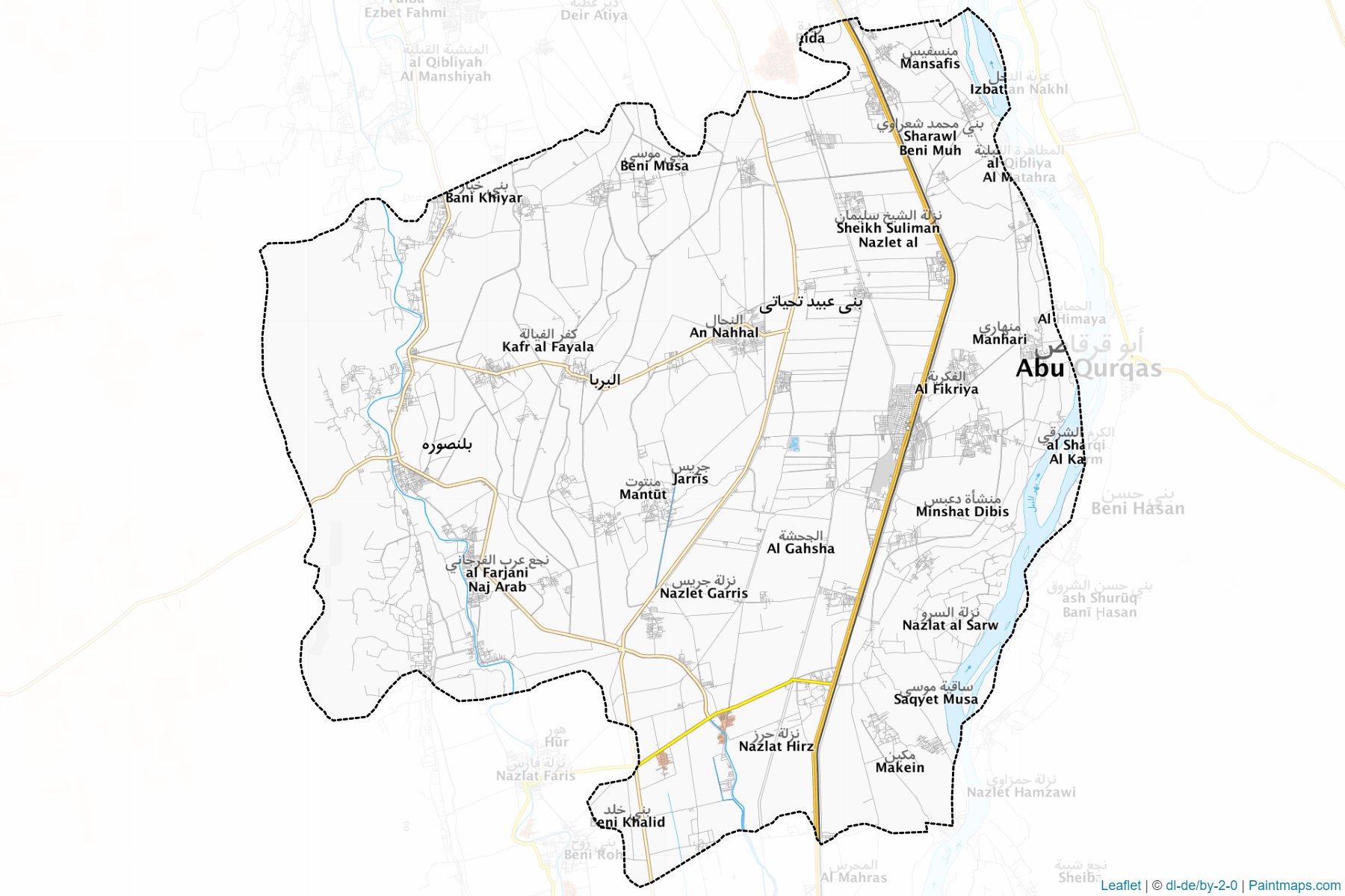 Muestras de recorte de mapas Abu Qorqas (Al Minya)-1