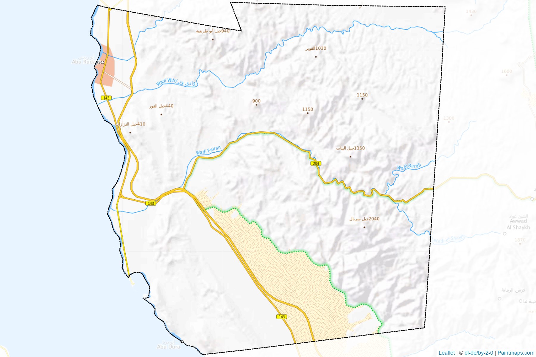 Muestras de recorte de mapas Abu Redeis (Janub Sina')-1