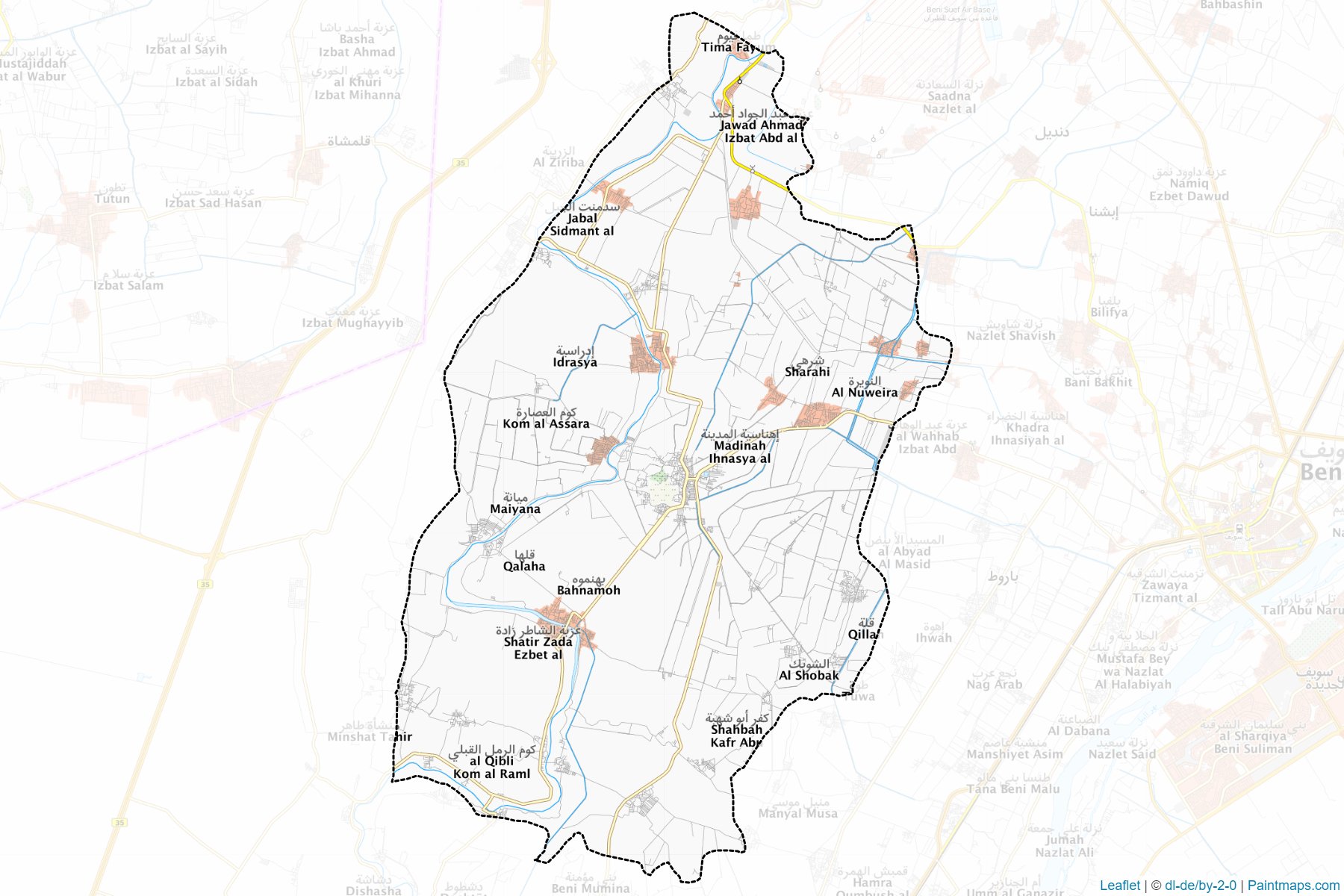 Muestras de recorte de mapas Ahnasya (Bani Suwayf)-1