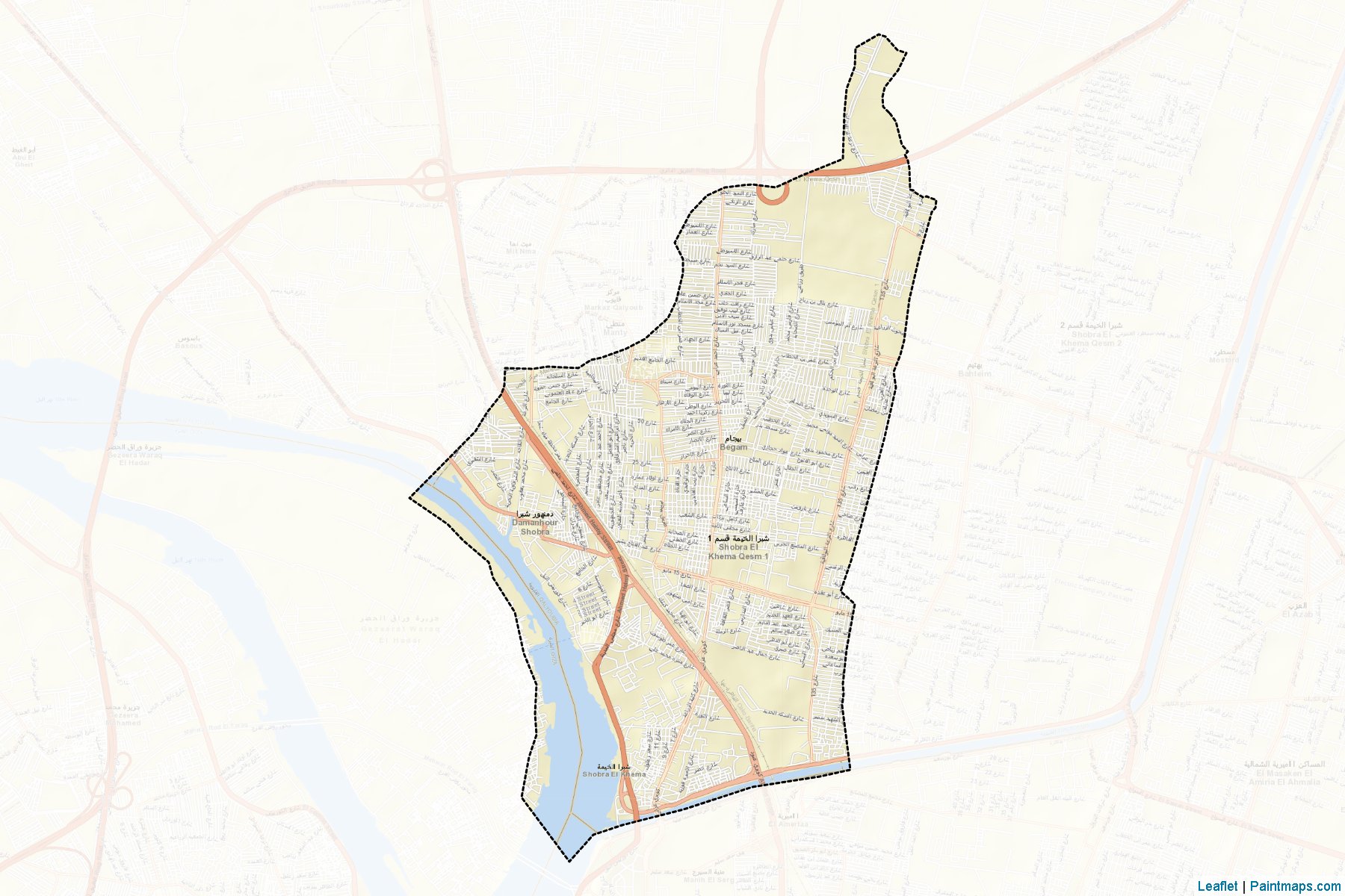 Muestras de recorte de mapas Awal Shobra El-Kheimah (Al Qalyubiyah)-2