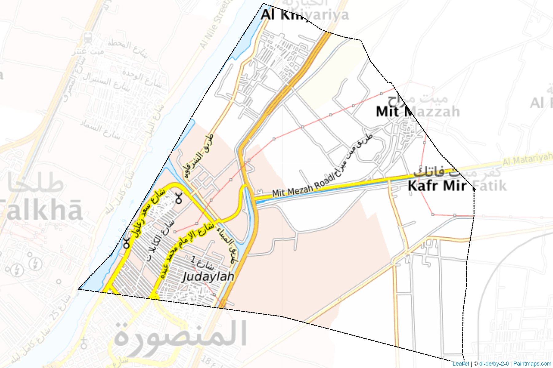 Muestras de recorte de mapas Awel El-Mansourah (Ad Daqahliyah)-1