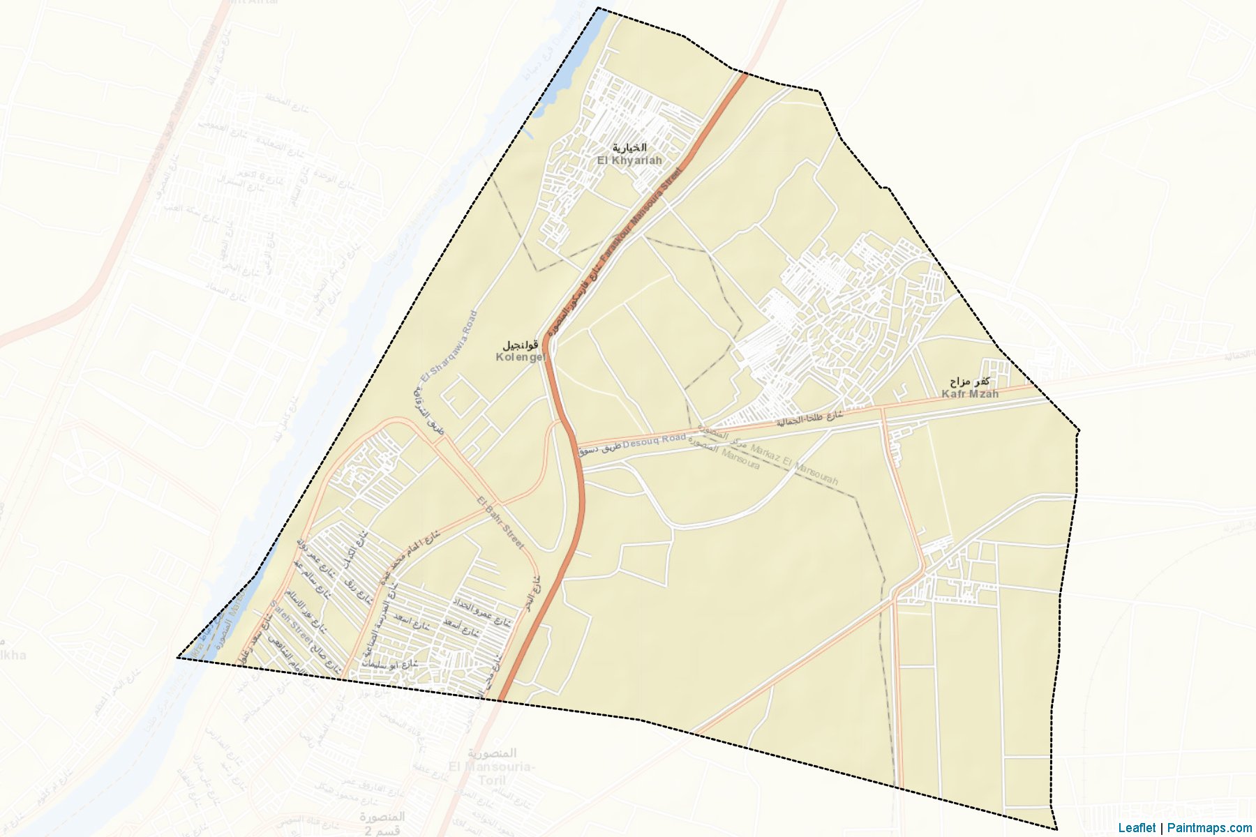 Muestras de recorte de mapas Awel El-Mansourah (Ad Daqahliyah)-2