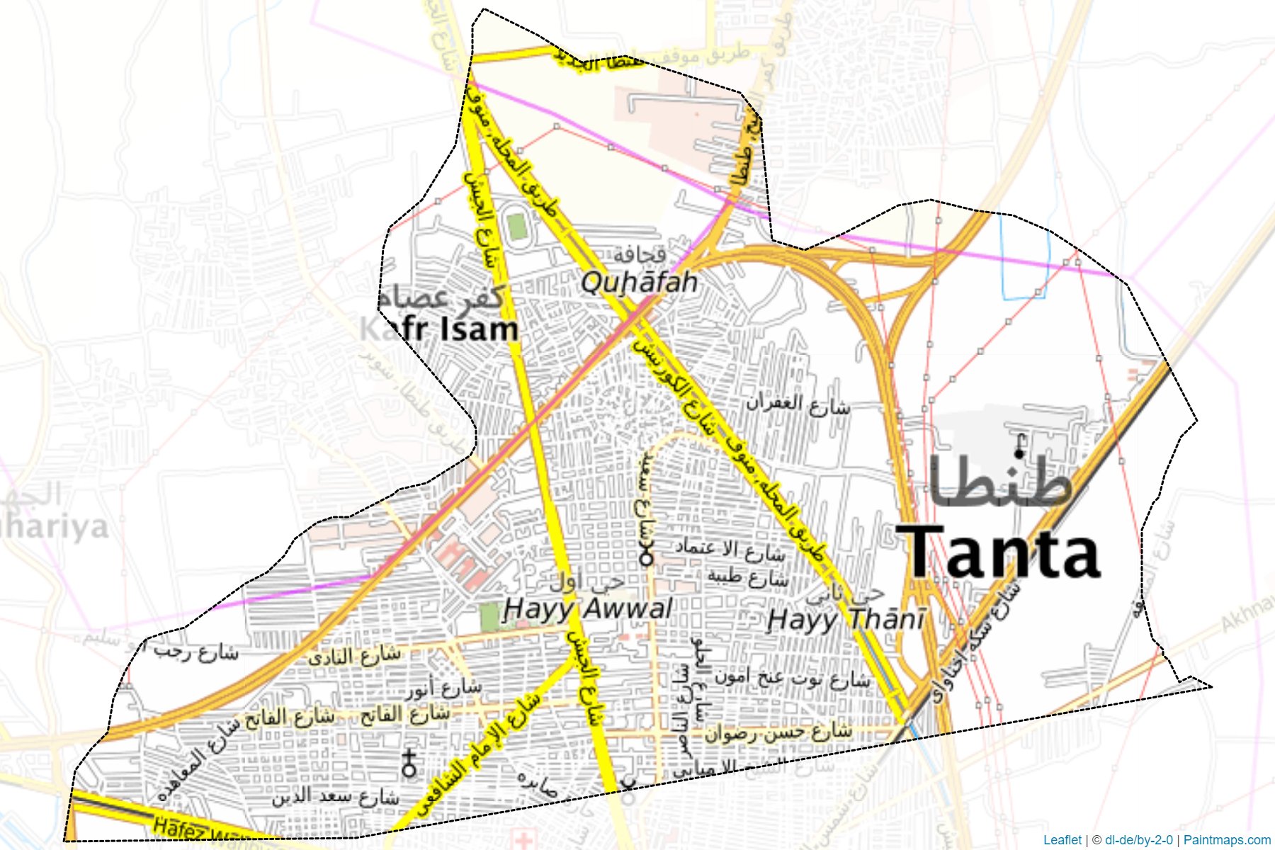 Muestras de recorte de mapas Awel Tanta (Al Gharbiyah)-1