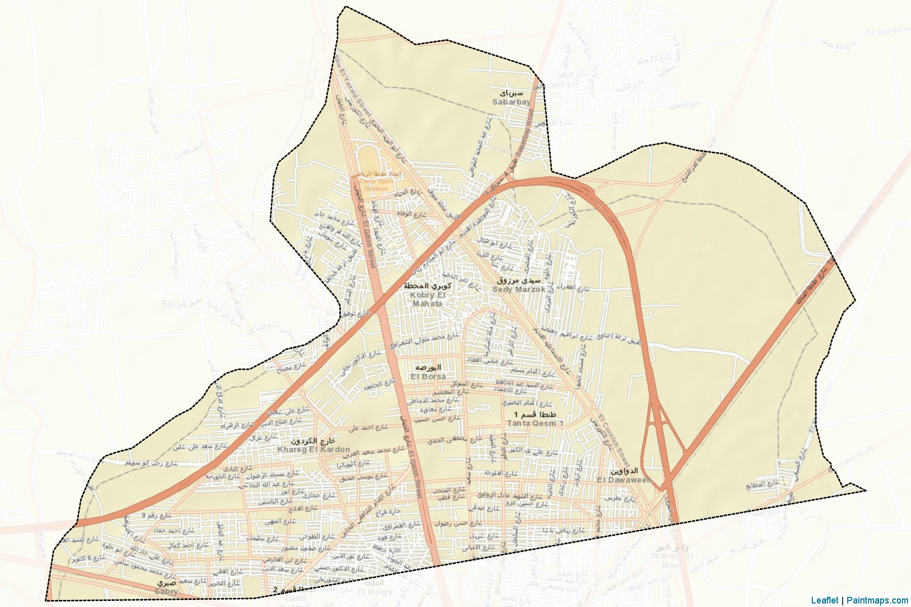 Muestras de recorte de mapas Awel Tanta (Al Gharbiyah)-2